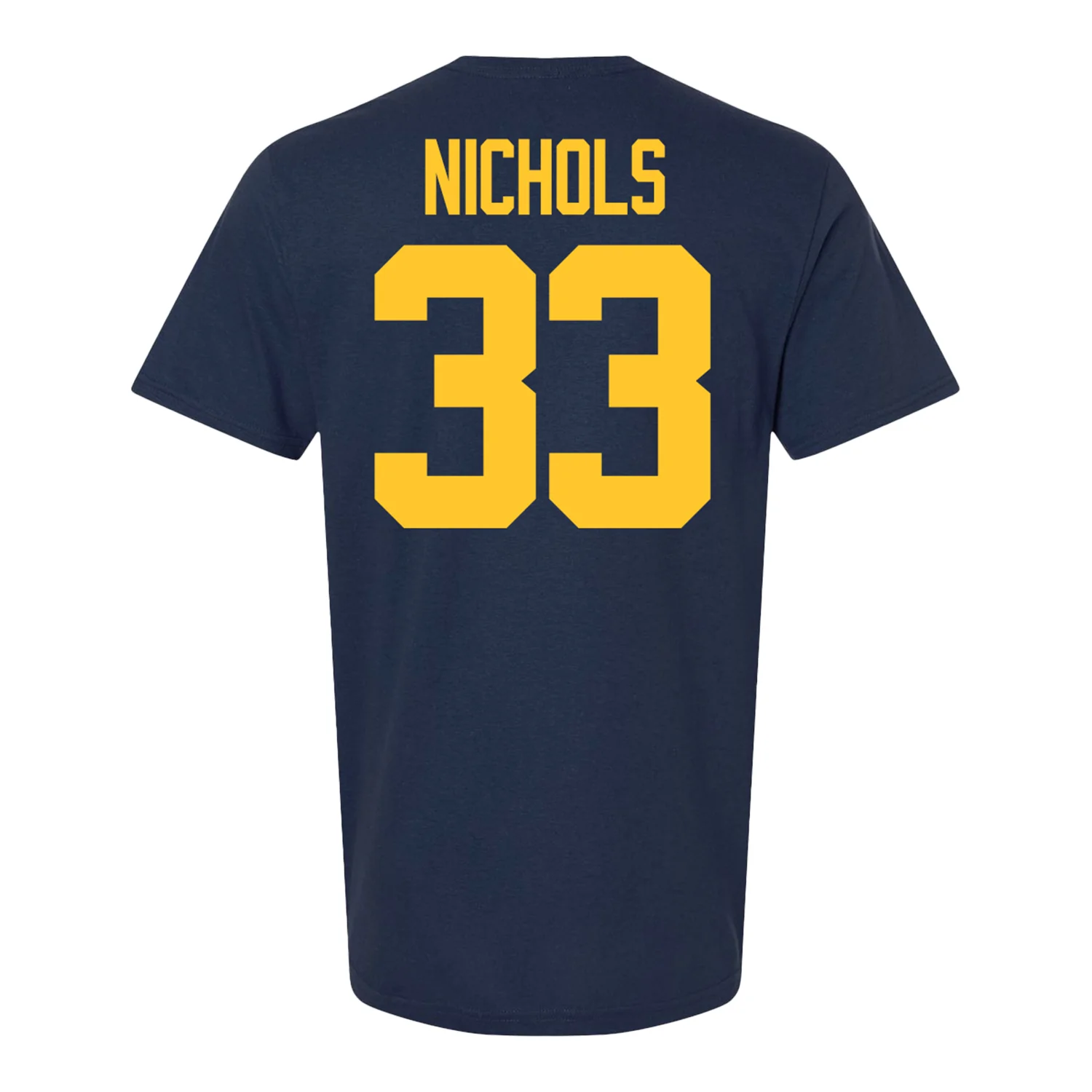 Michigan Wolverines #33 Dominic Nichols Student Athlete Blue Football T-Shirt