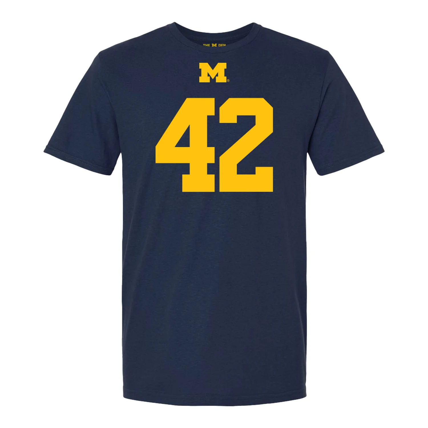 Michigan Wolverines #42 Jalen Hoffman Student Athlete Blue Football T-Shirt - Image 2