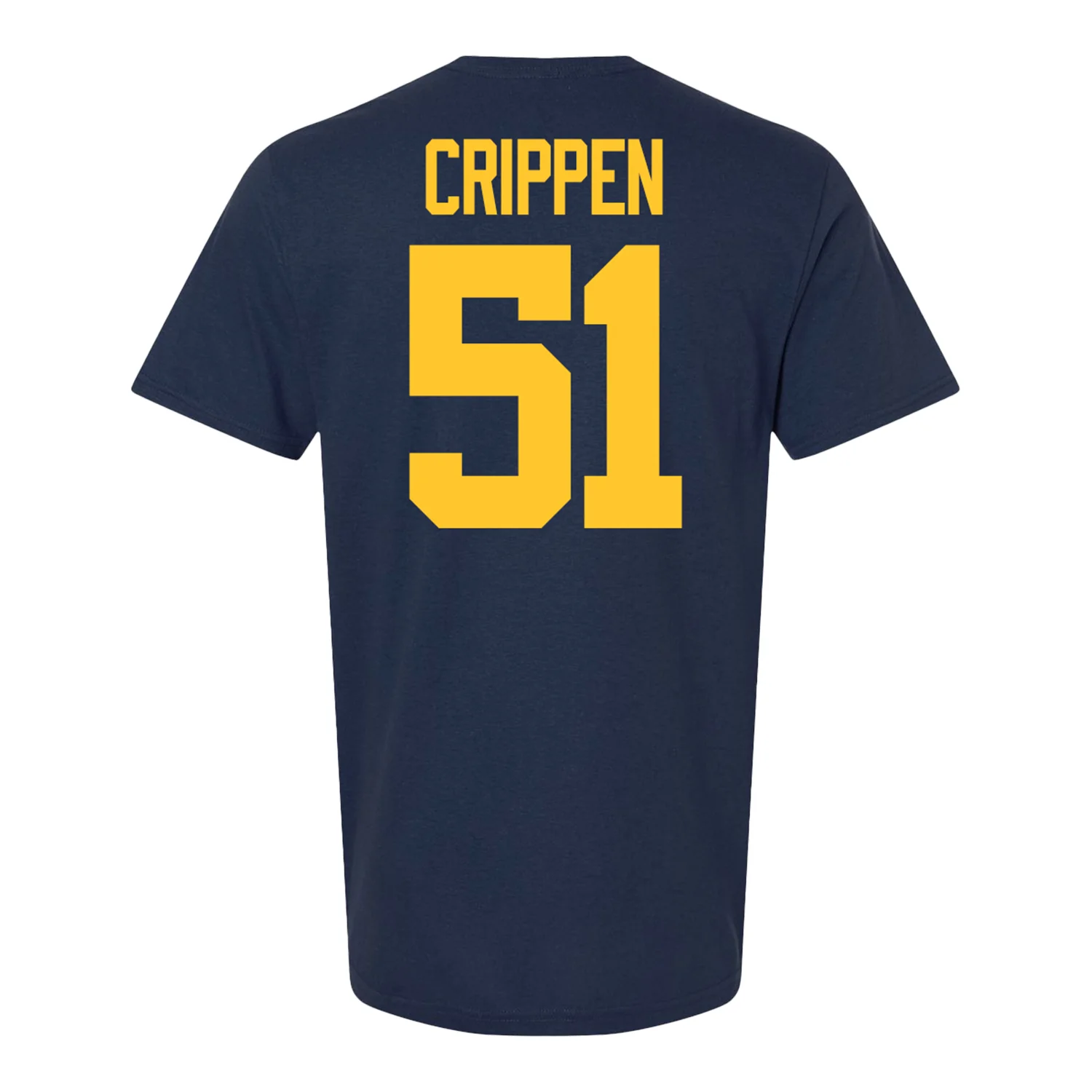 Michigan Wolverines #51 Greg Crippen Student Athlete Blue Football T-Shirt