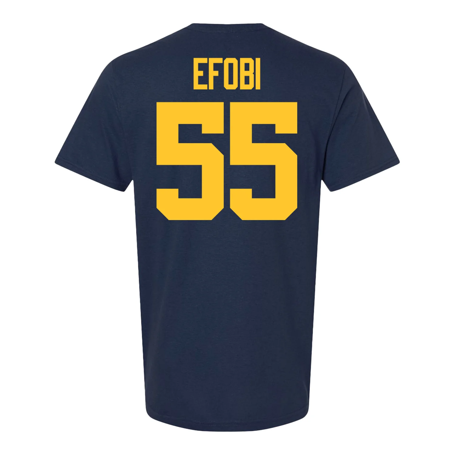 Michigan Wolverines #55 Nathan Efobi Student Athlete Blue Football T-Shirt