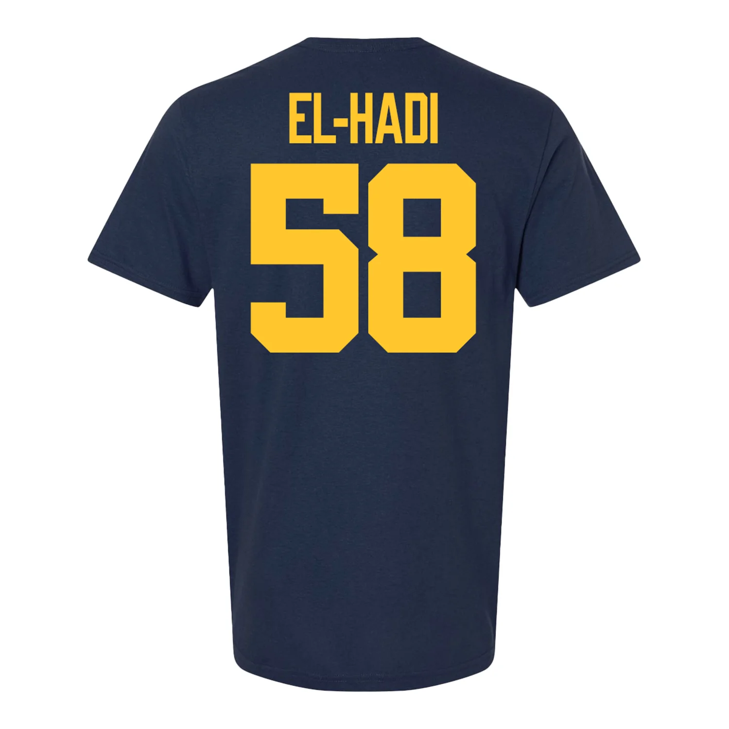 Michigan Wolverines #58 Giovanni El-Hadi Student Athlete Blue Football T-Shirt