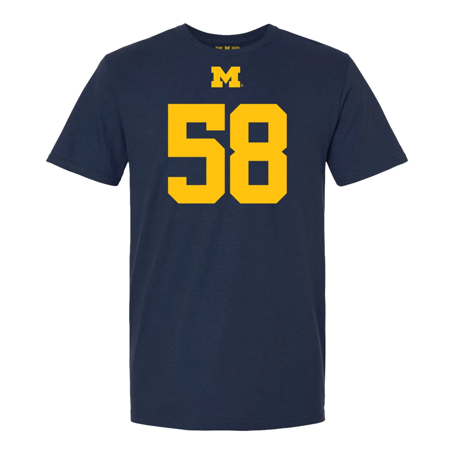 Michigan Wolverines #58 Giovanni El-Hadi Student Athlete Blue Football T-Shirt - Image 2