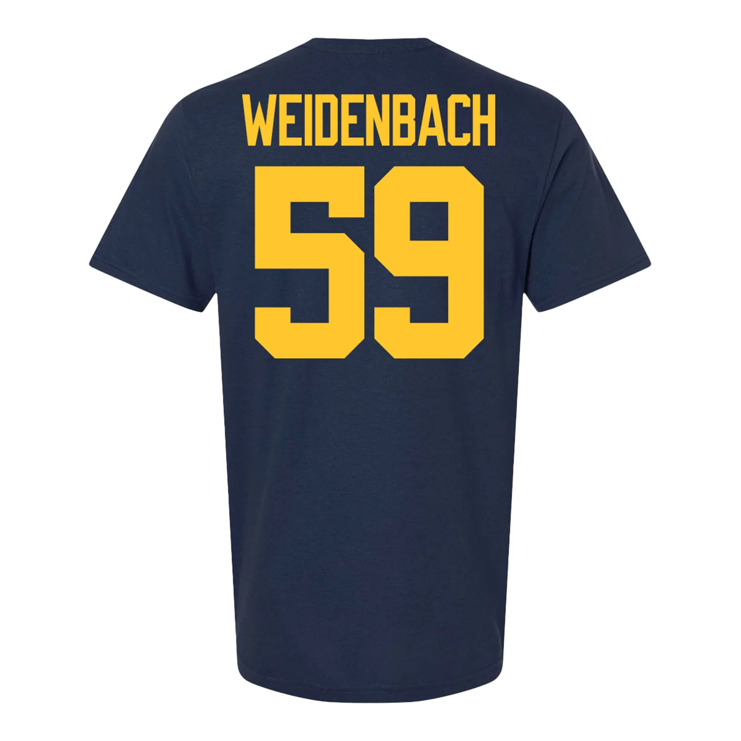Michigan Wolverines #59 John Weidenbach Student Athlete Blue Football T-Shirt