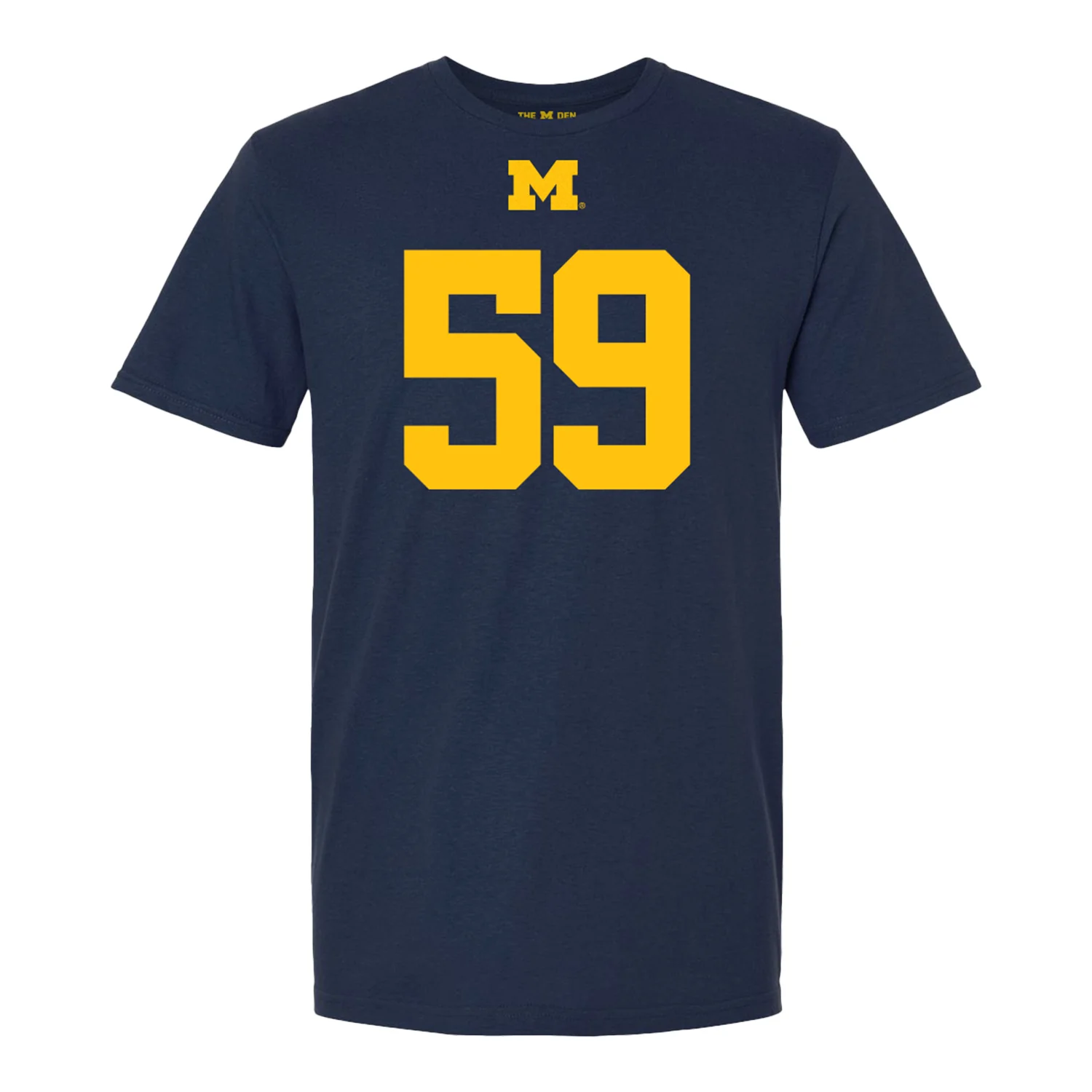 Michigan Wolverines #59 John Weidenbach Student Athlete Blue Football T-Shirt - Image 2