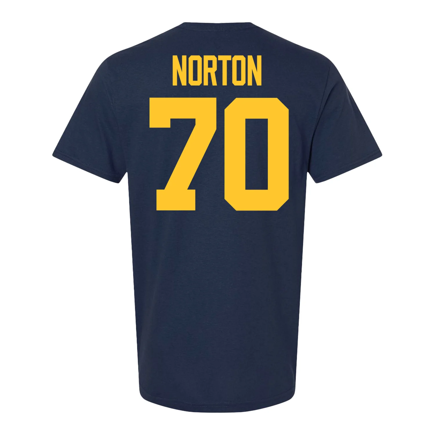 Michigan Wolverines #70 Brady Norton Student Athlete Blue Football T-Shirt
