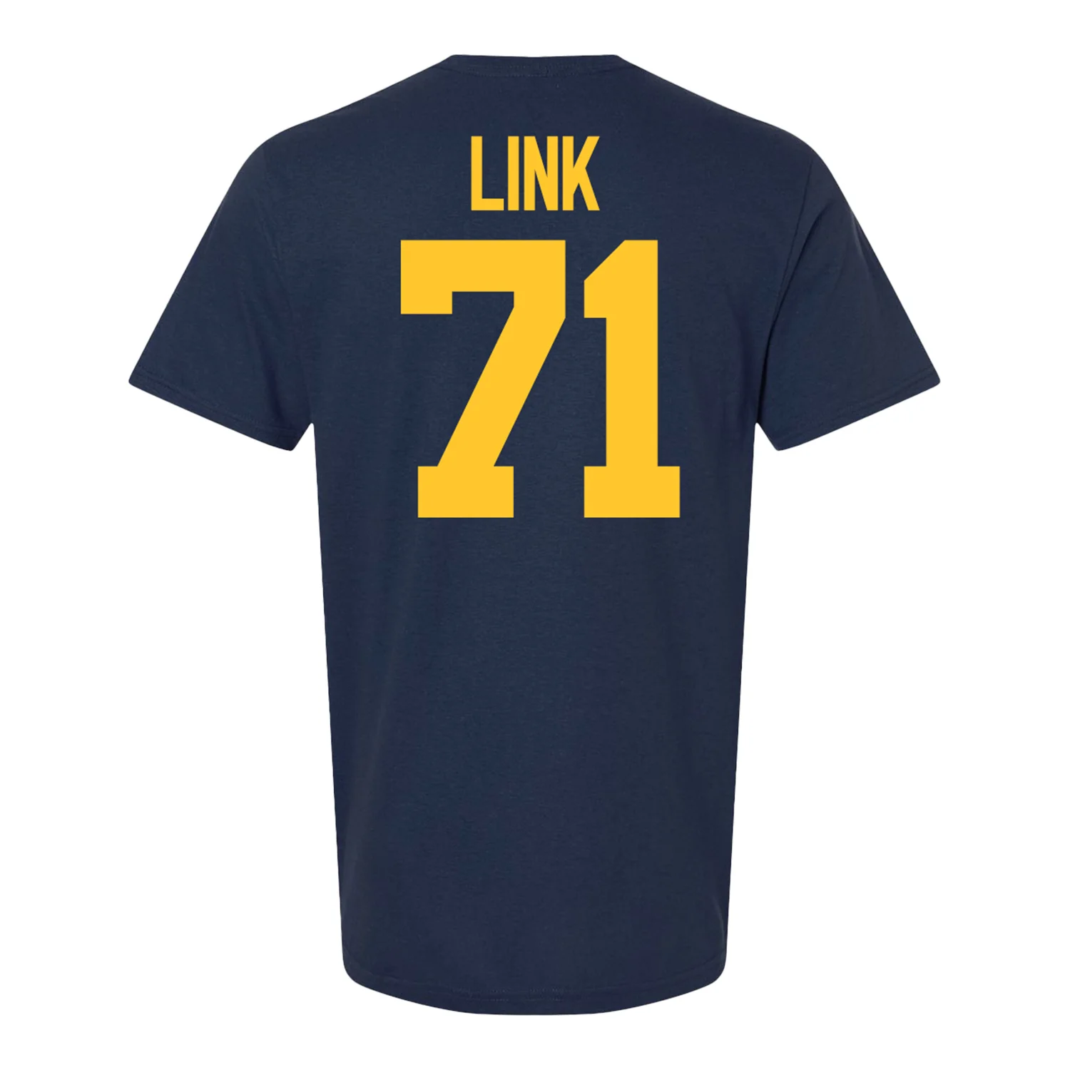 Michigan Wolverines #71 Evan Link Student Athlete Blue Football T-Shirt
