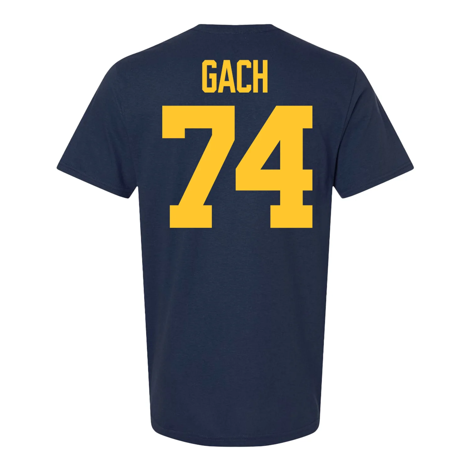 Michigan Wolverines #74 Avery Gach Student Athlete Blue Football T-Shirt
