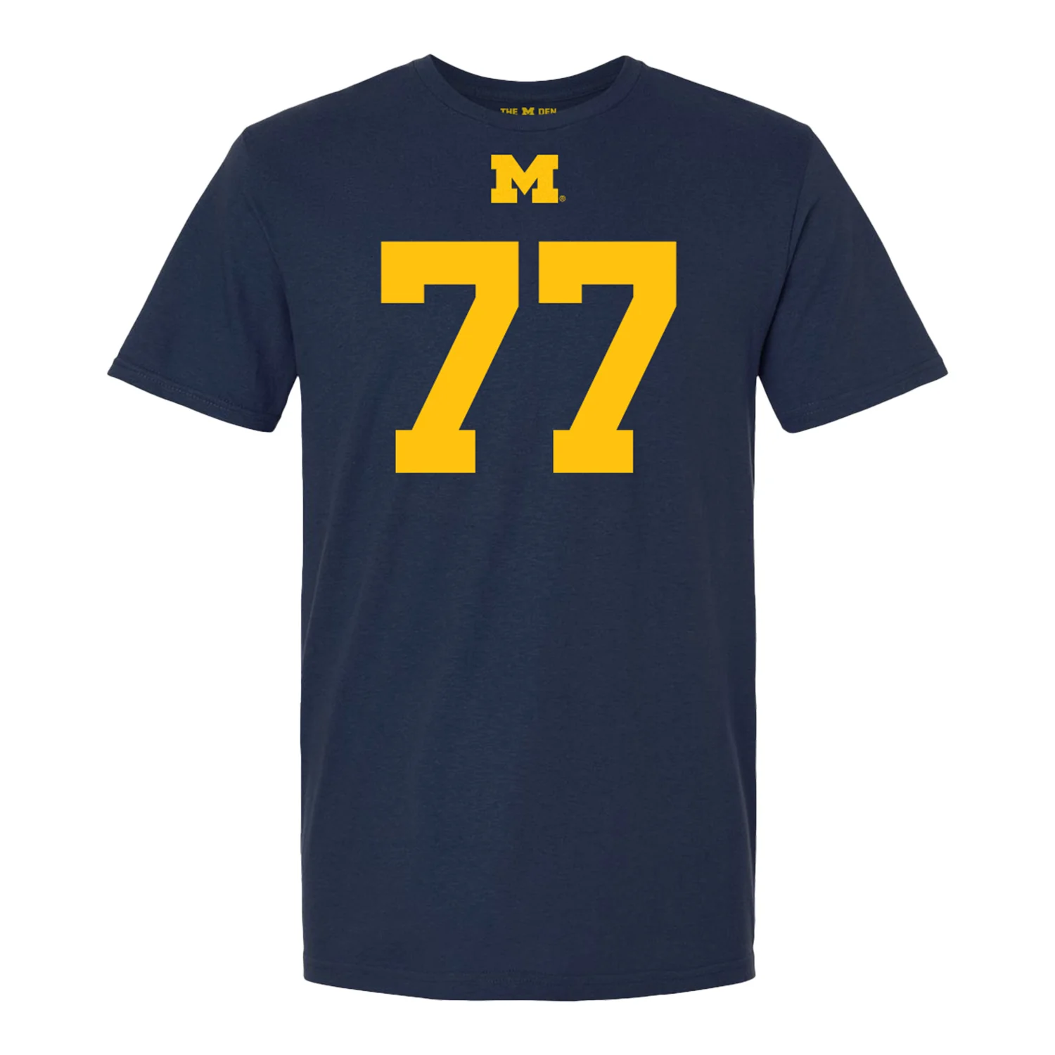 Michigan Wolverines #77 Blake Frazier Student Athlete Blue Football T-Shirt - Image 2