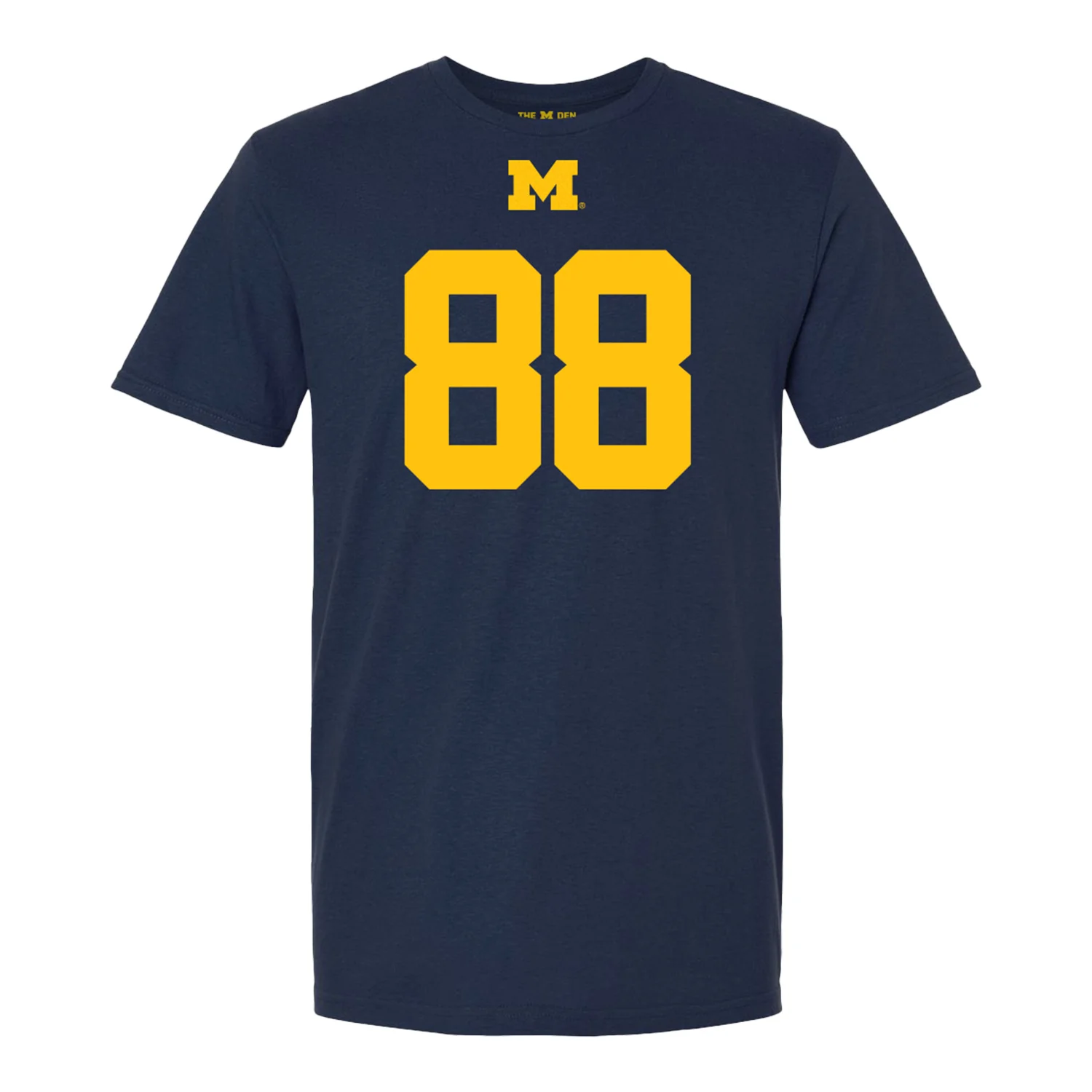 Michigan Wolverines #88 Lugard Edokpayi Student Athlete Blue Football T-Shirt - Image 2