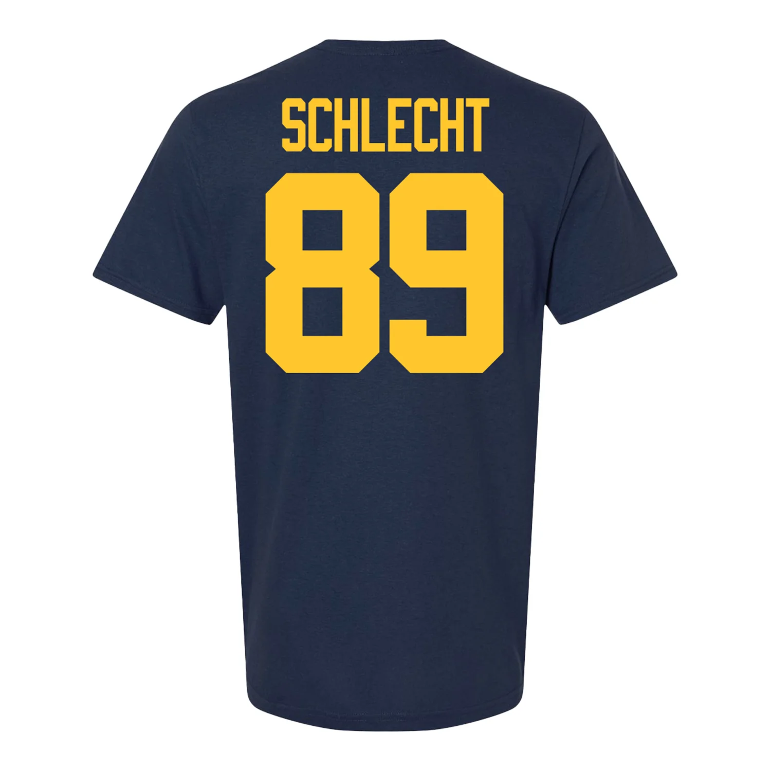 Michigan Wolverines #89 Kaleb Schlecht Student Athlete Blue Football T-Shirt