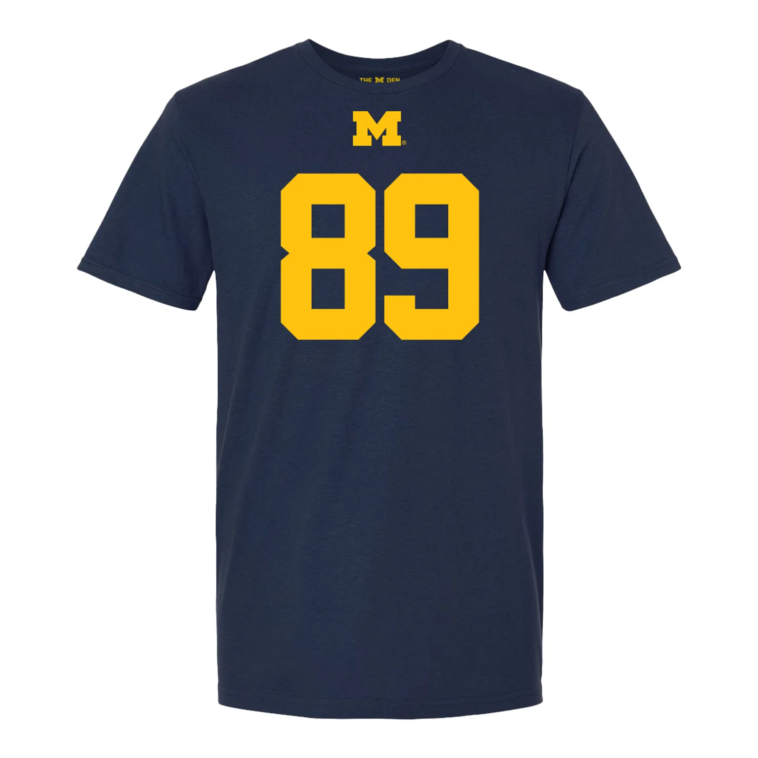 Michigan Wolverines #89 Kaleb Schlecht Student Athlete Blue Football T-Shirt - Image 2