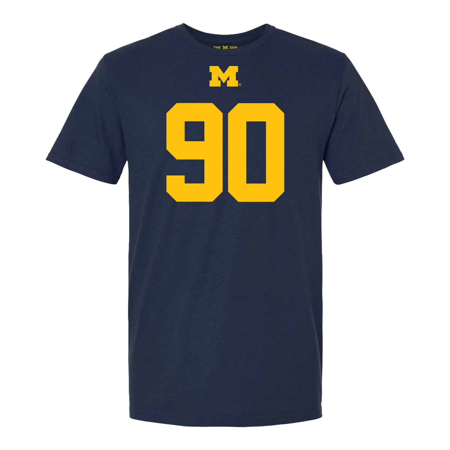 Michigan Wolverines #90 Hudson Hollenbeck Student Athlete Blue Football T-Shirt - Image 2