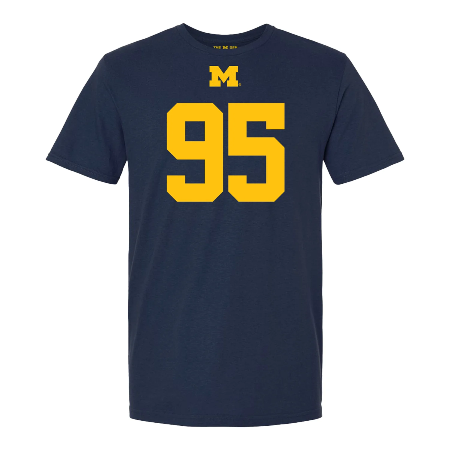 Michigan Wolverines #95 Trey Pierce Student Athlete Blue Football T-Shirt - Image 2