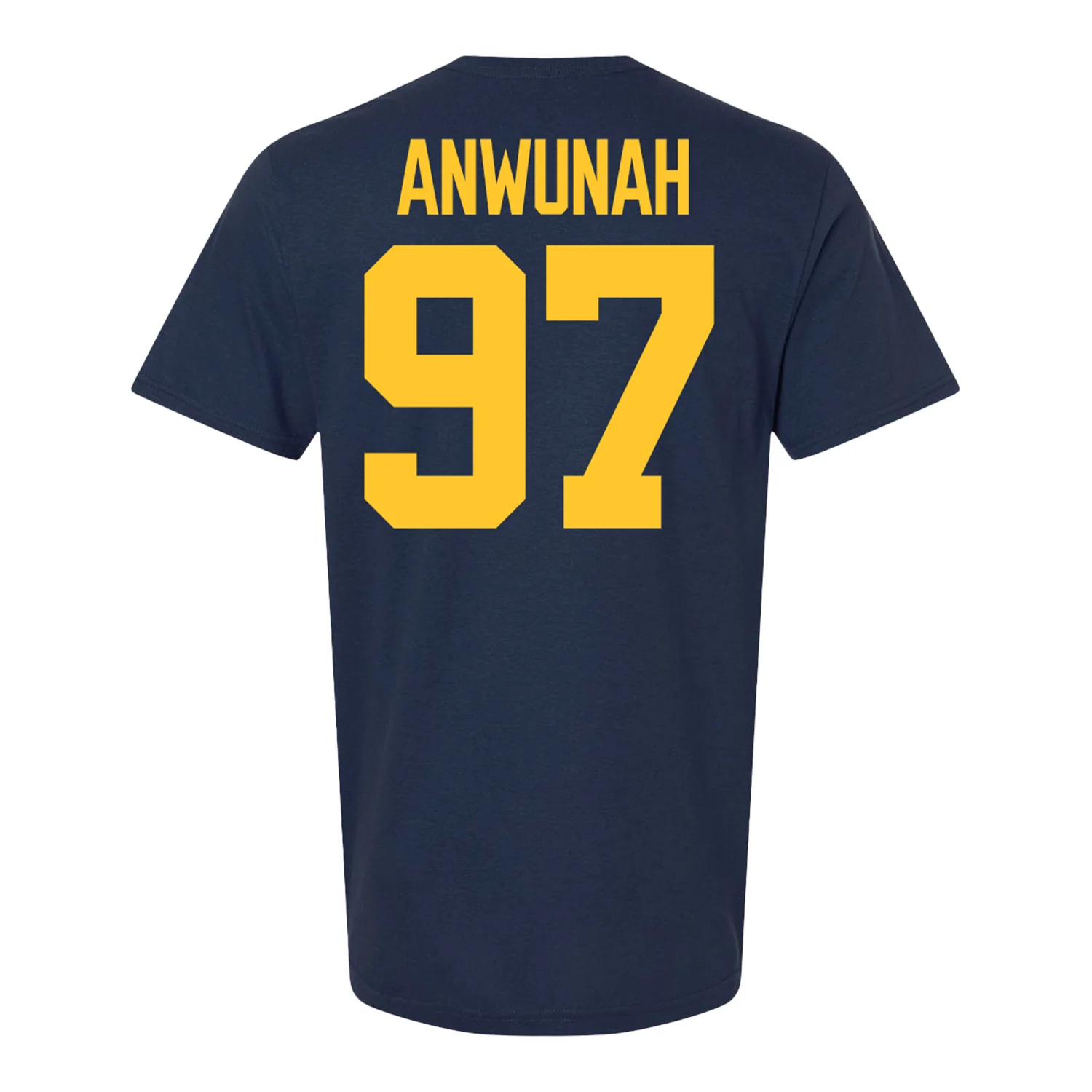 Michigan Wolverines #97 Chibi Anwunah Student Athlete Blue Football T-Shirt