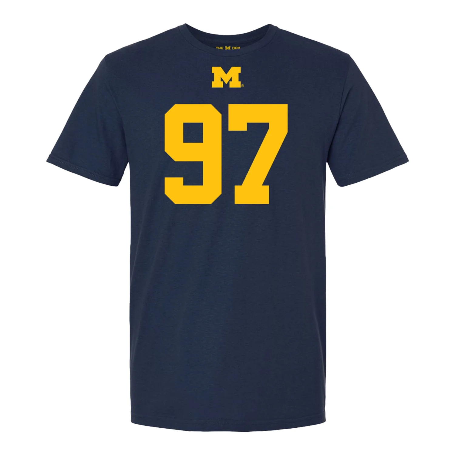 Michigan Wolverines #97 Chibi Anwunah Student Athlete Blue Football T-Shirt - Image 2
