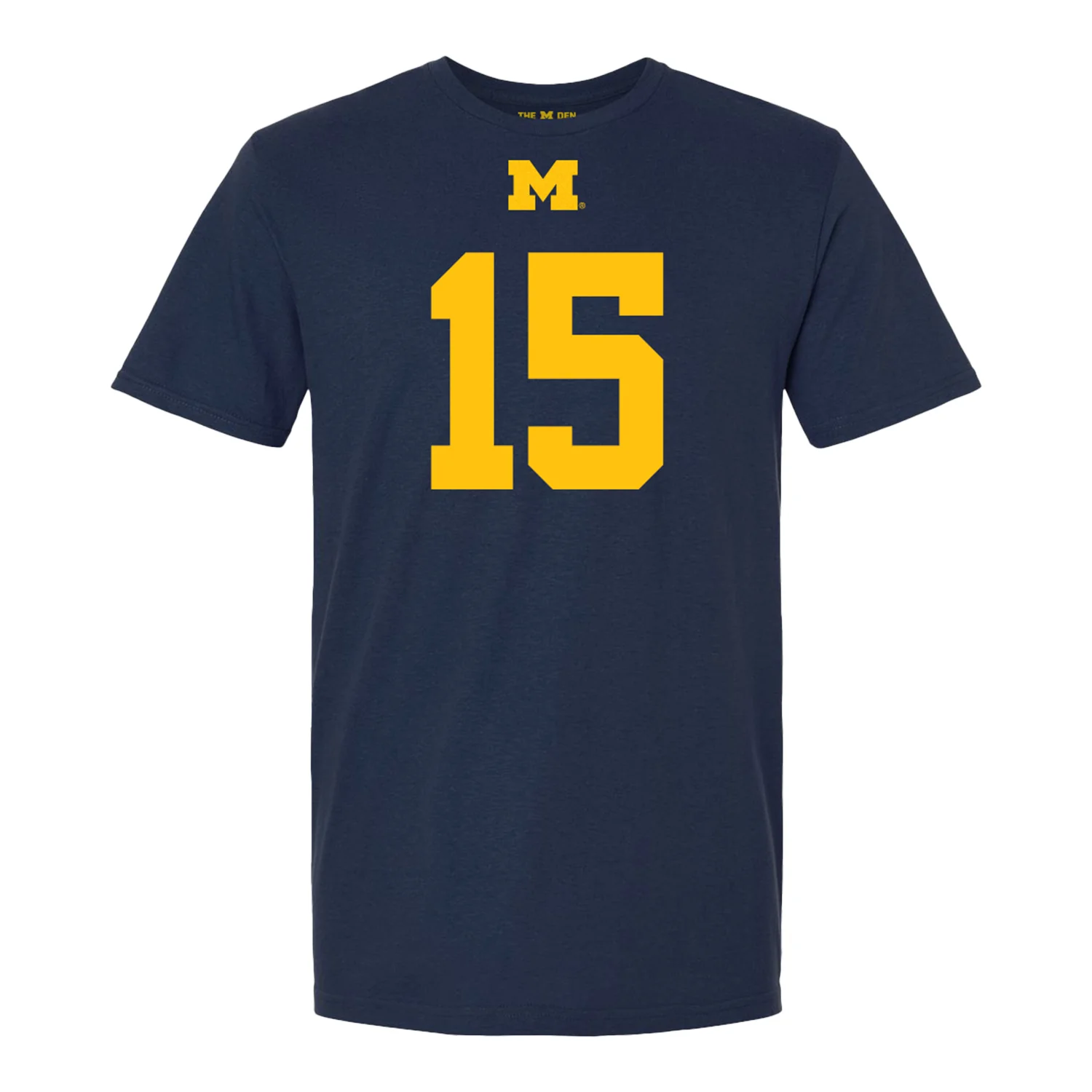 Michigan Wolverines #15 Chase Herbstriet Student Athlete Blue Football T-Shirt - Image 2