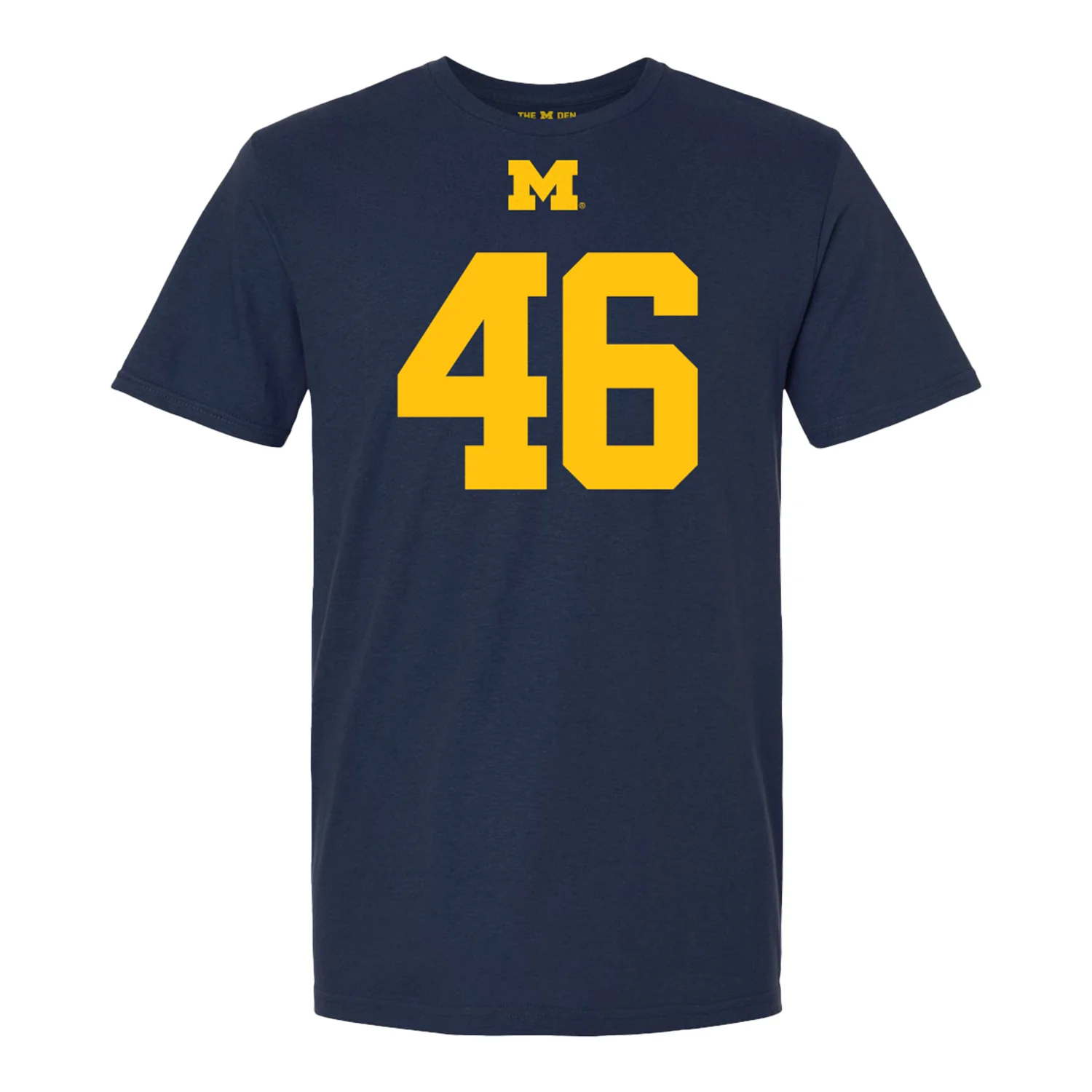 Michigan Wolverines #46 Crandall Quinn Student Athlete Blue Football T-Shirt - Image 2