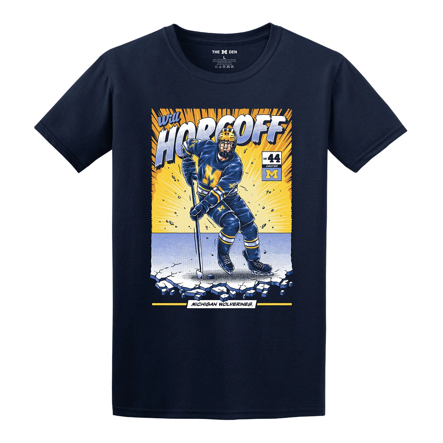 Michigan Wolverines #44 Will Horcoff Student Athlete Comic T-Shirt