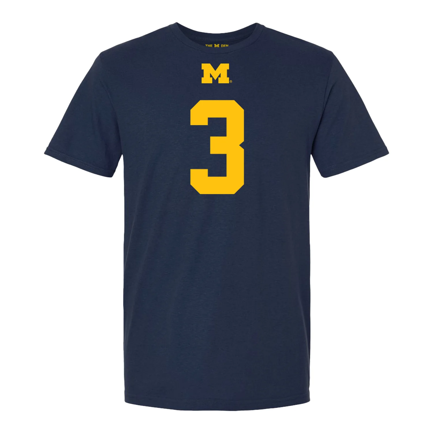 Michigan Wolverines #3 Andrew Marsh Student Athlete Blue Football T-Shirt - Image 2