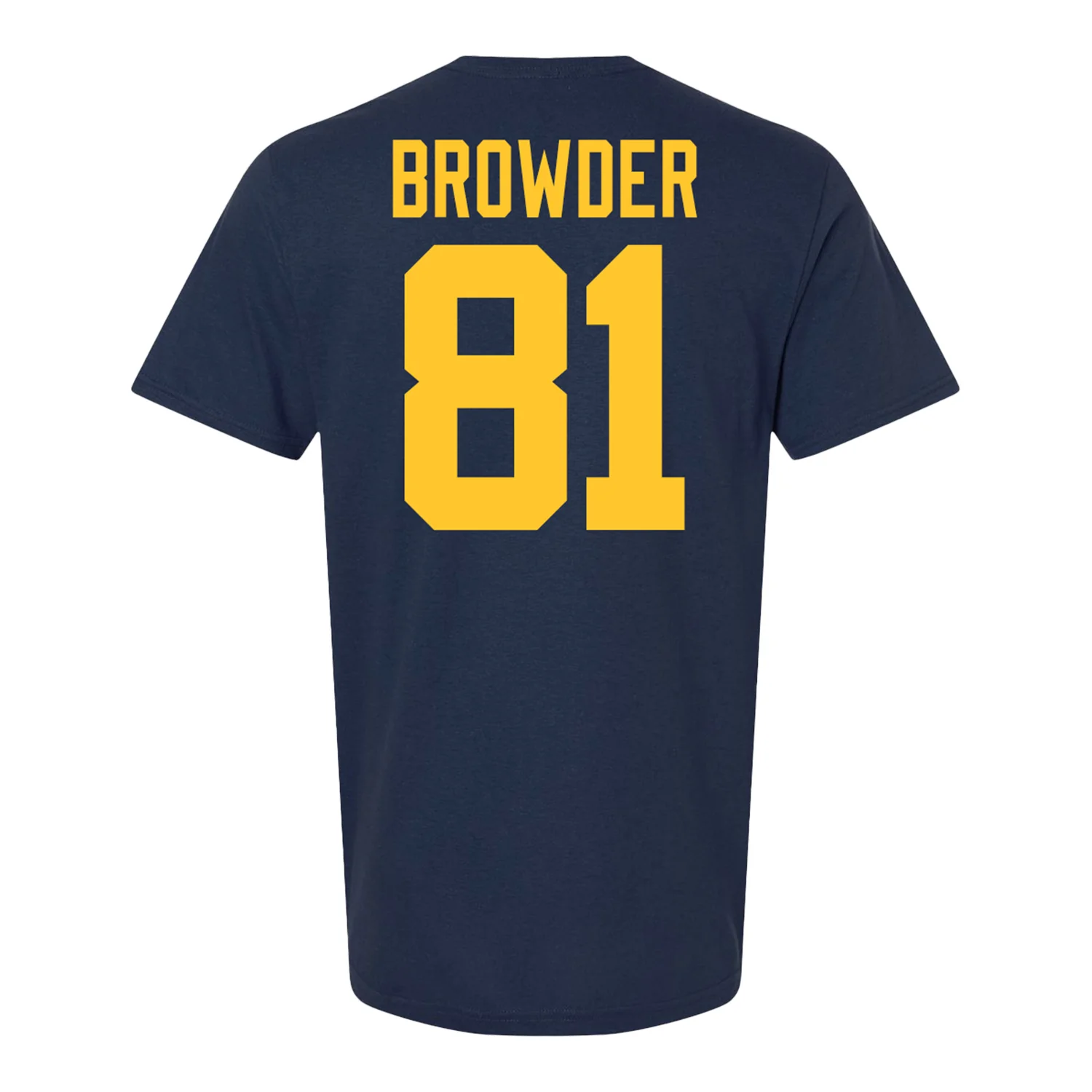 Michigan Wolverines #81 Jamar Browder Student Athlete Blue Football T-Shirt