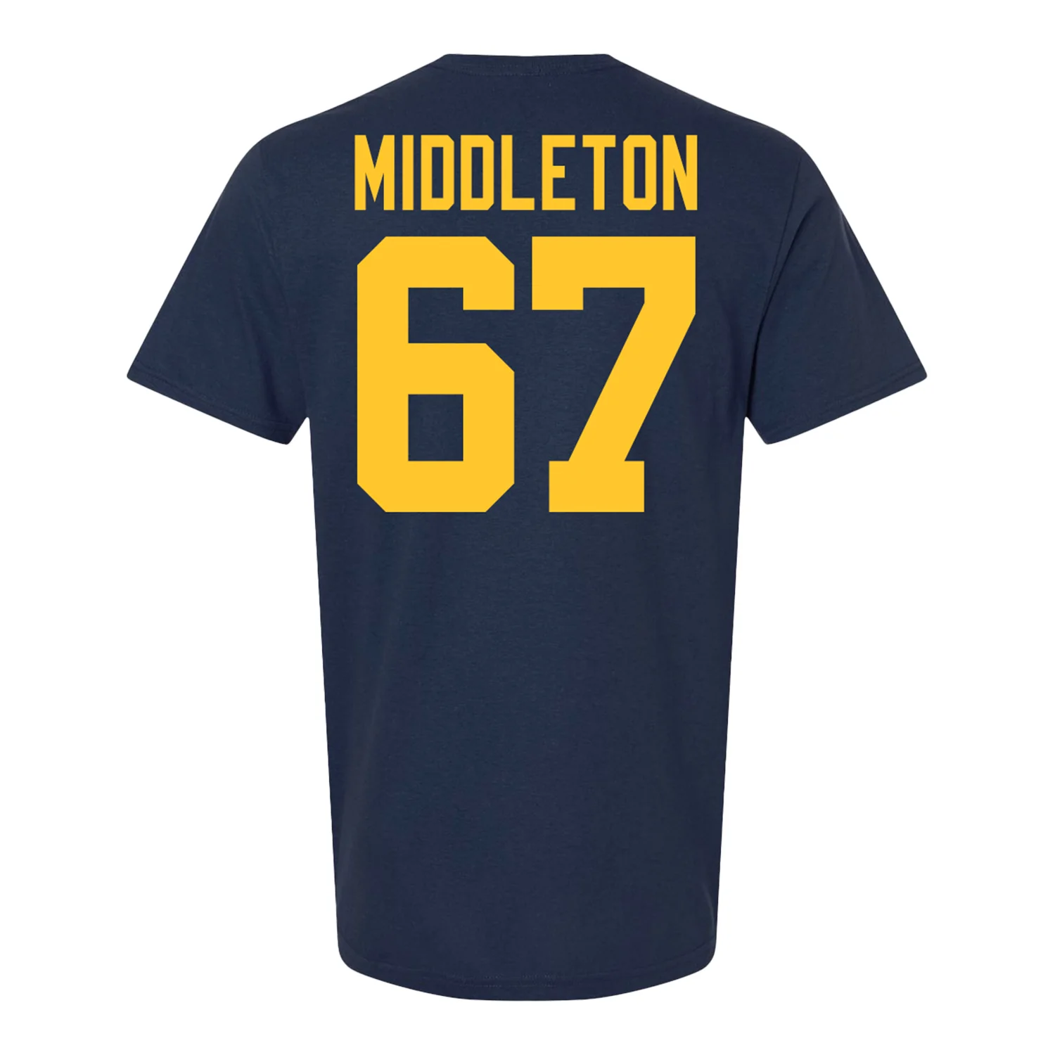 Michigan Wolverines #67 Trent Middleton Student Athlete Blue Football T-Shirt