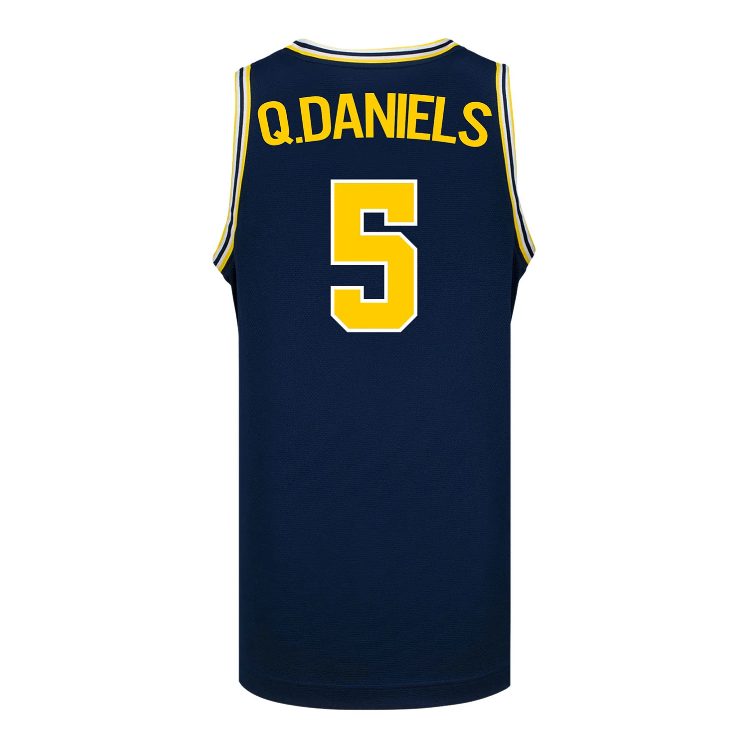 Michigan Wolverines #5 Brooke Q. Daniels Student Athlete Blue Women's Basketball Jersey