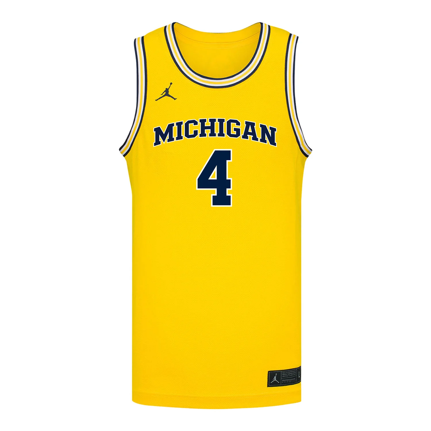 Michigan Wolverines #4 Nimari Burnett Student Athlete Maize Basketball Jersey - Image 2