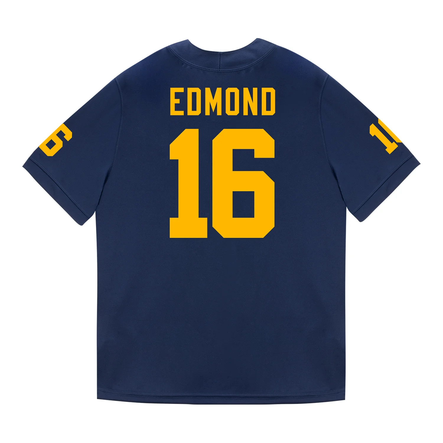 Michigan Wolverines #16 Jo'Ziah Edmond Student Athlete Blue Football Jersey