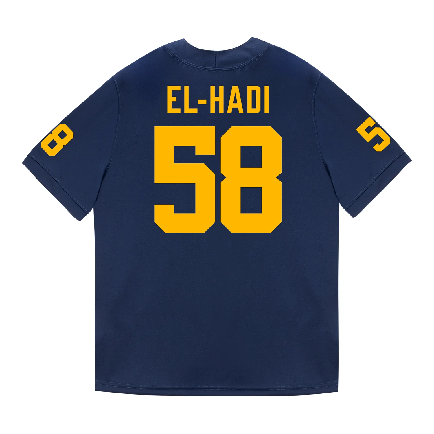 Michigan Wolverines #58 Giovanni El-Hadi Student Athlete Blue Football Jersey