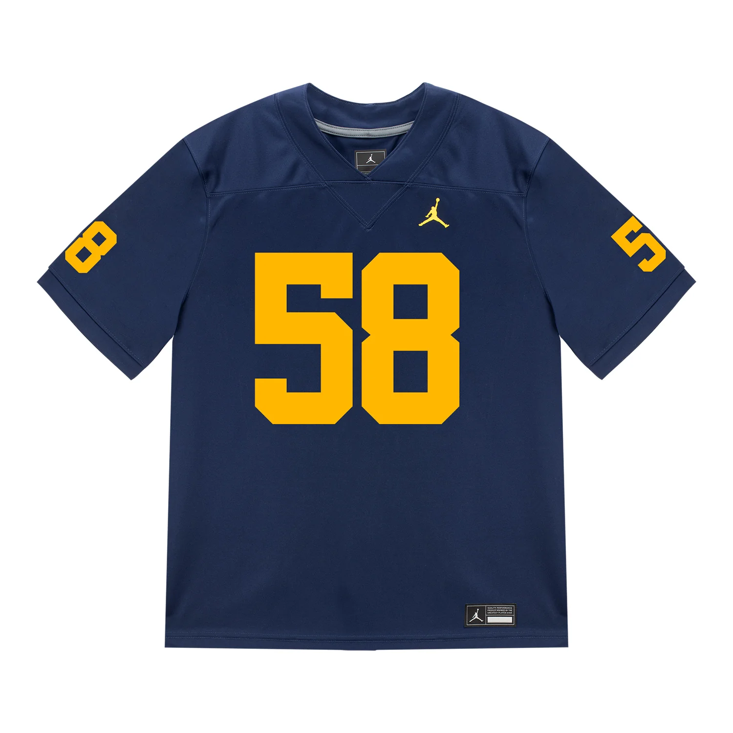Michigan Wolverines #58 Giovanni El-Hadi Student Athlete Blue Football Jersey - Image 2