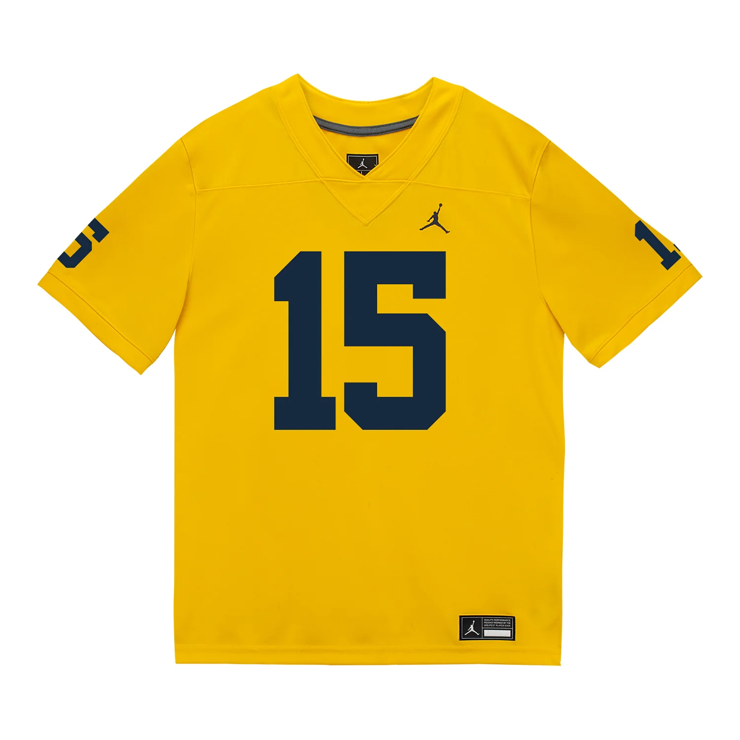 Michigan Wolverines #15 Ernest Hausmann Student Athlete Maize Football Jersey - Image 2