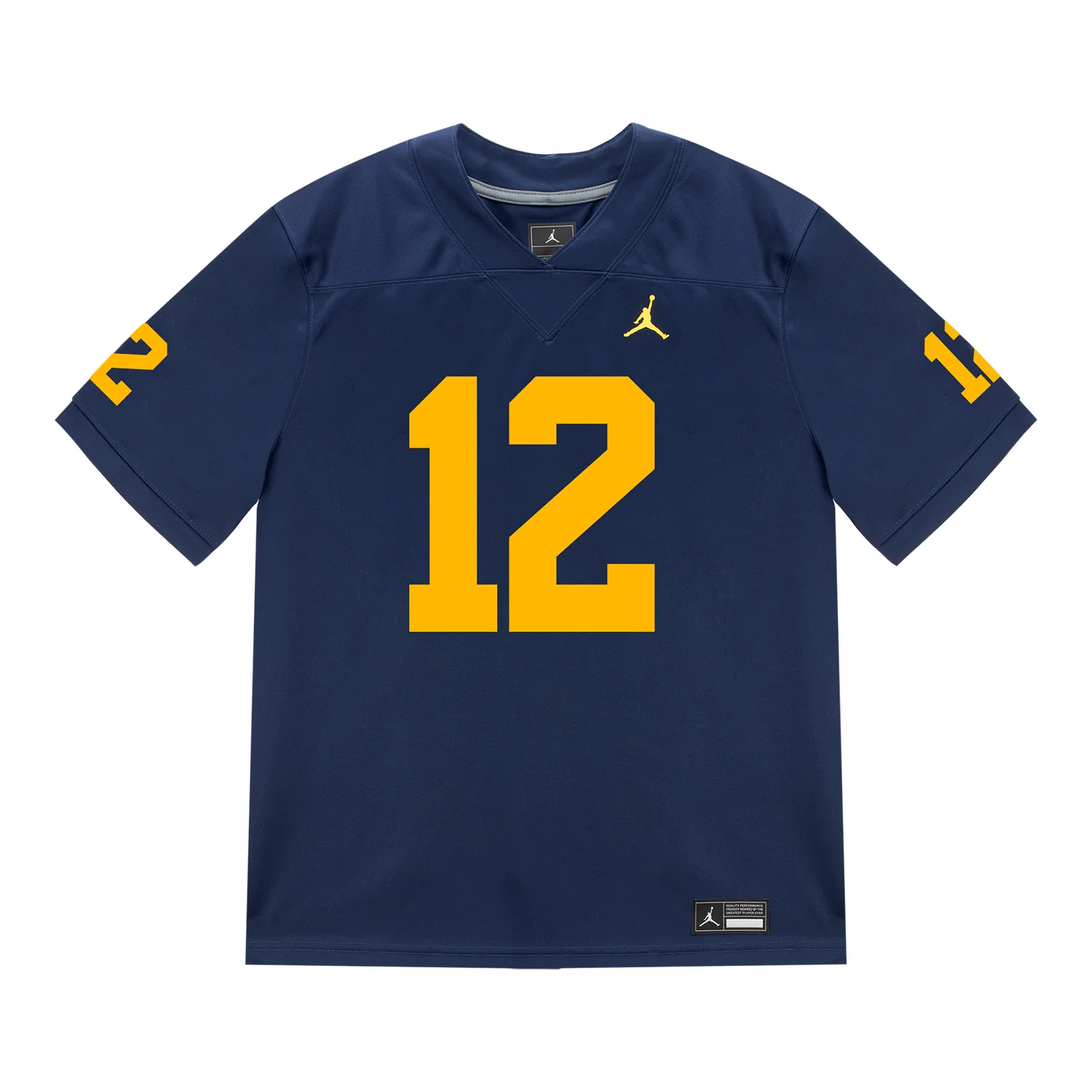 Michigan Wolverines #12 Nathaniel Owusu-Boateng Student Athlete Blue Football Jersey - Image 2