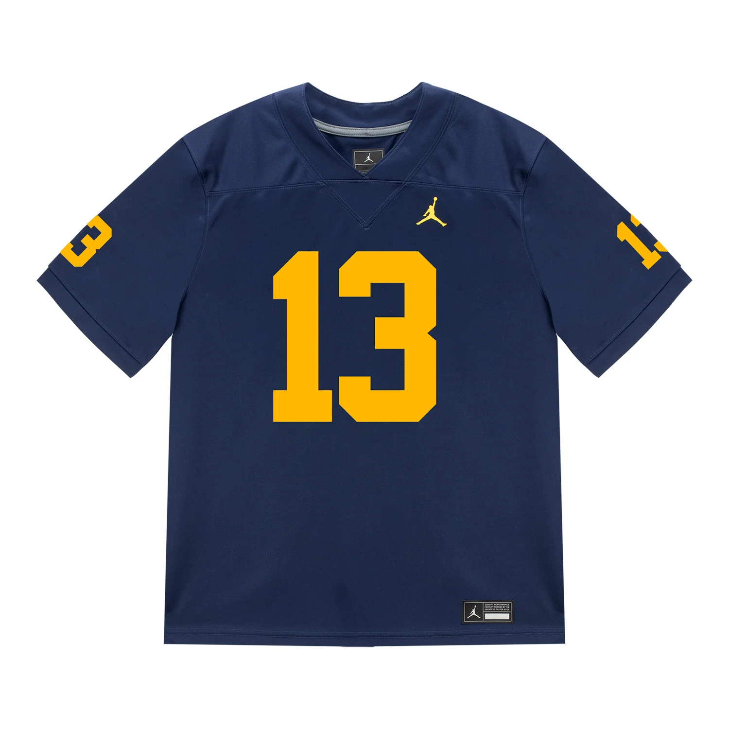 Michigan Wolverines #13 Caleb Anderson Student Athlete Blue Football Jersey - Image 2