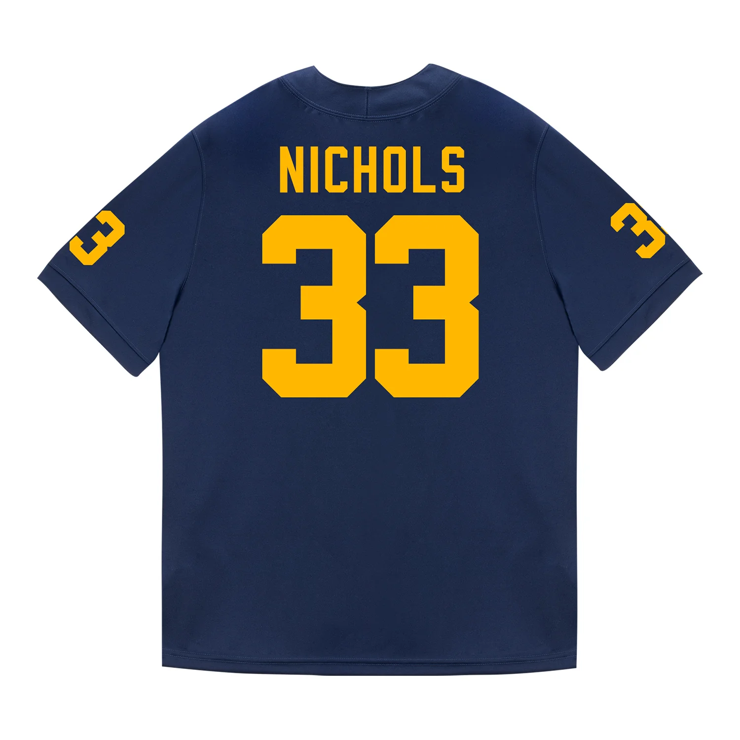 Michigan Wolverines #33 Dominic Nichols Student Athlete Blue Football Jersey