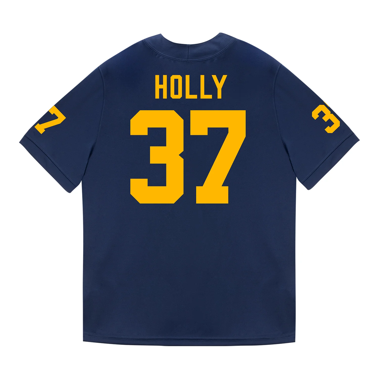 Michigan Wolverines #37 Julius Holly Student Athlete Blue Football Jersey