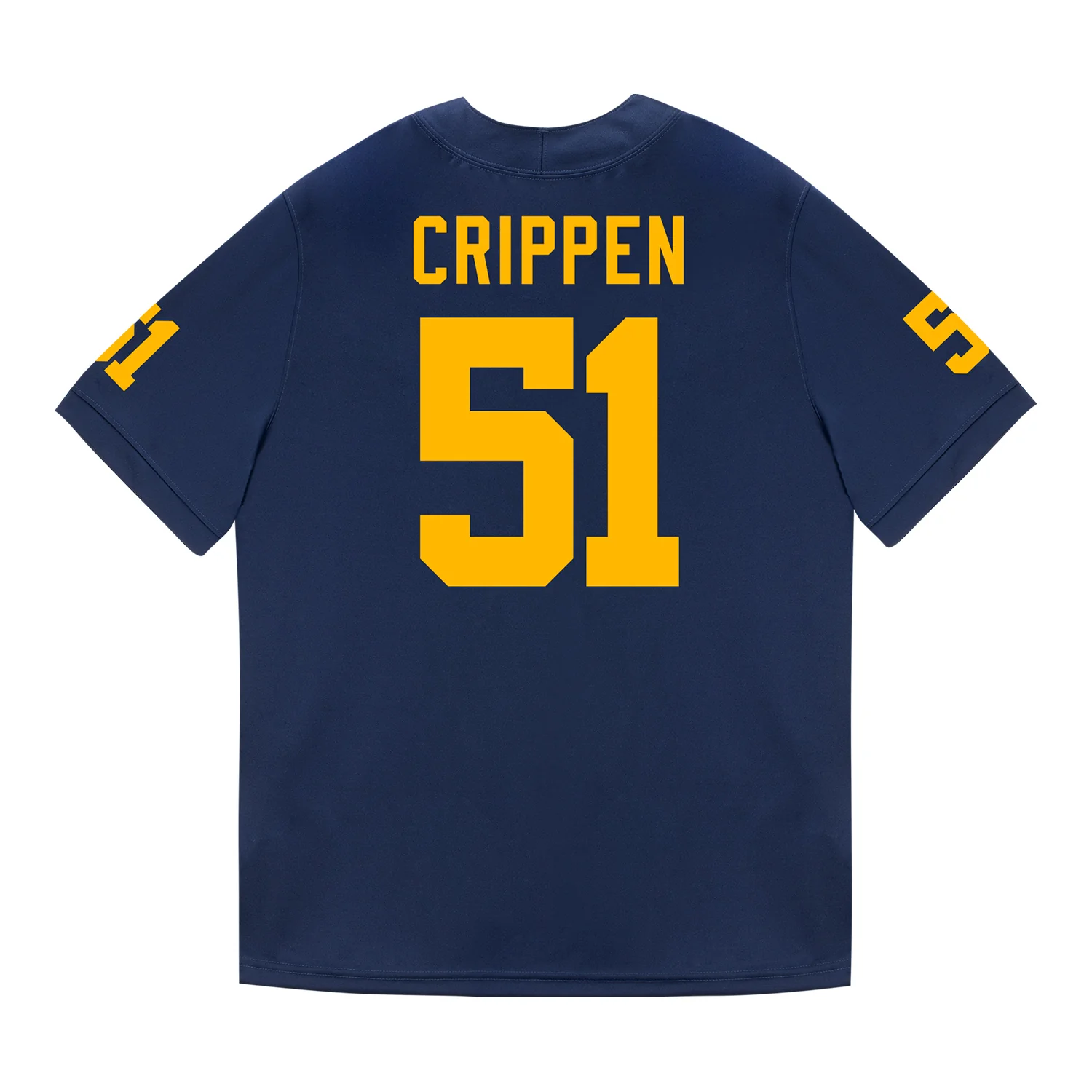 Michigan Wolverines #51 Greg Crippen Student Athlete Blue Football Jersey