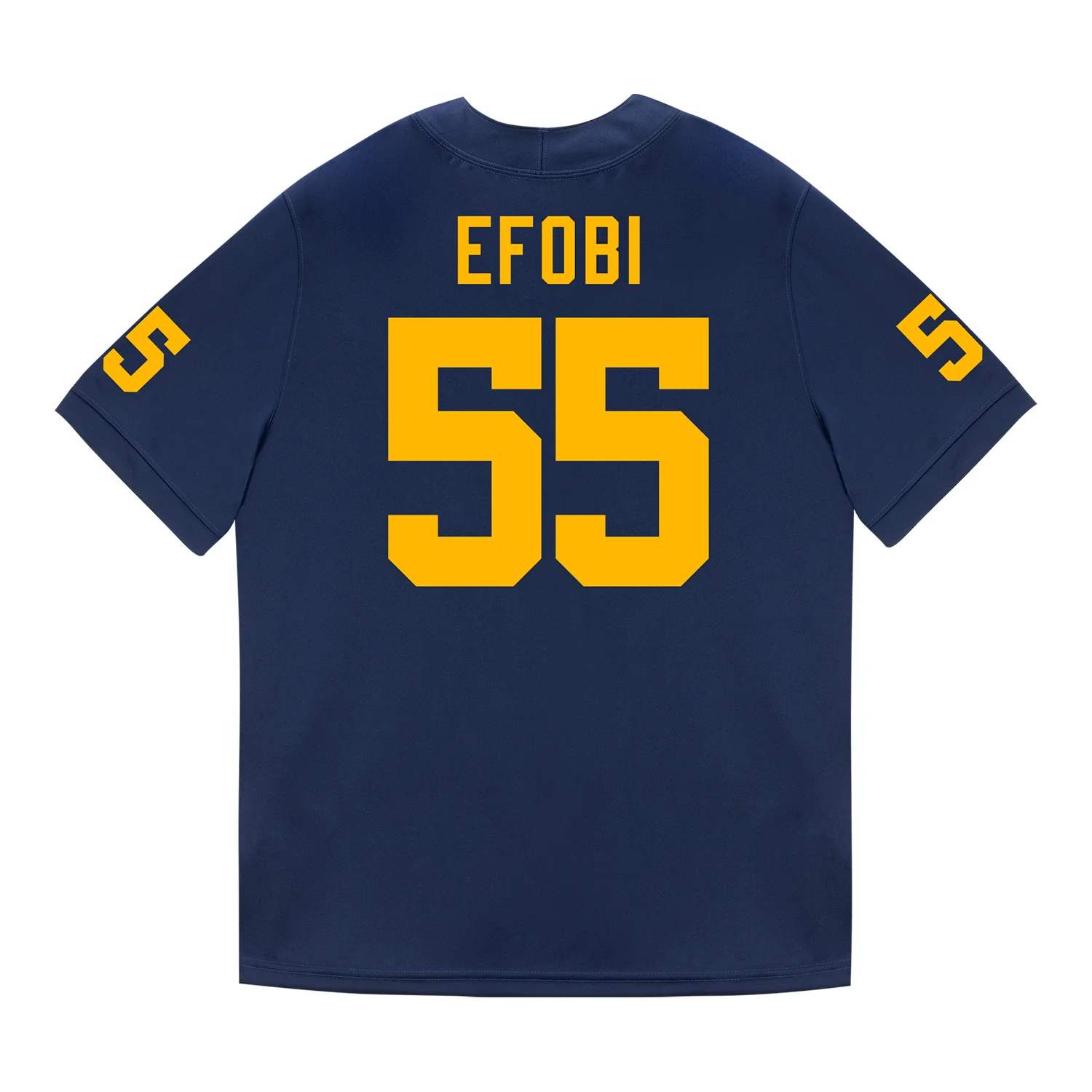 Michigan Wolverines #55 Nathan Efobi Student Athlete Blue Football Jersey
