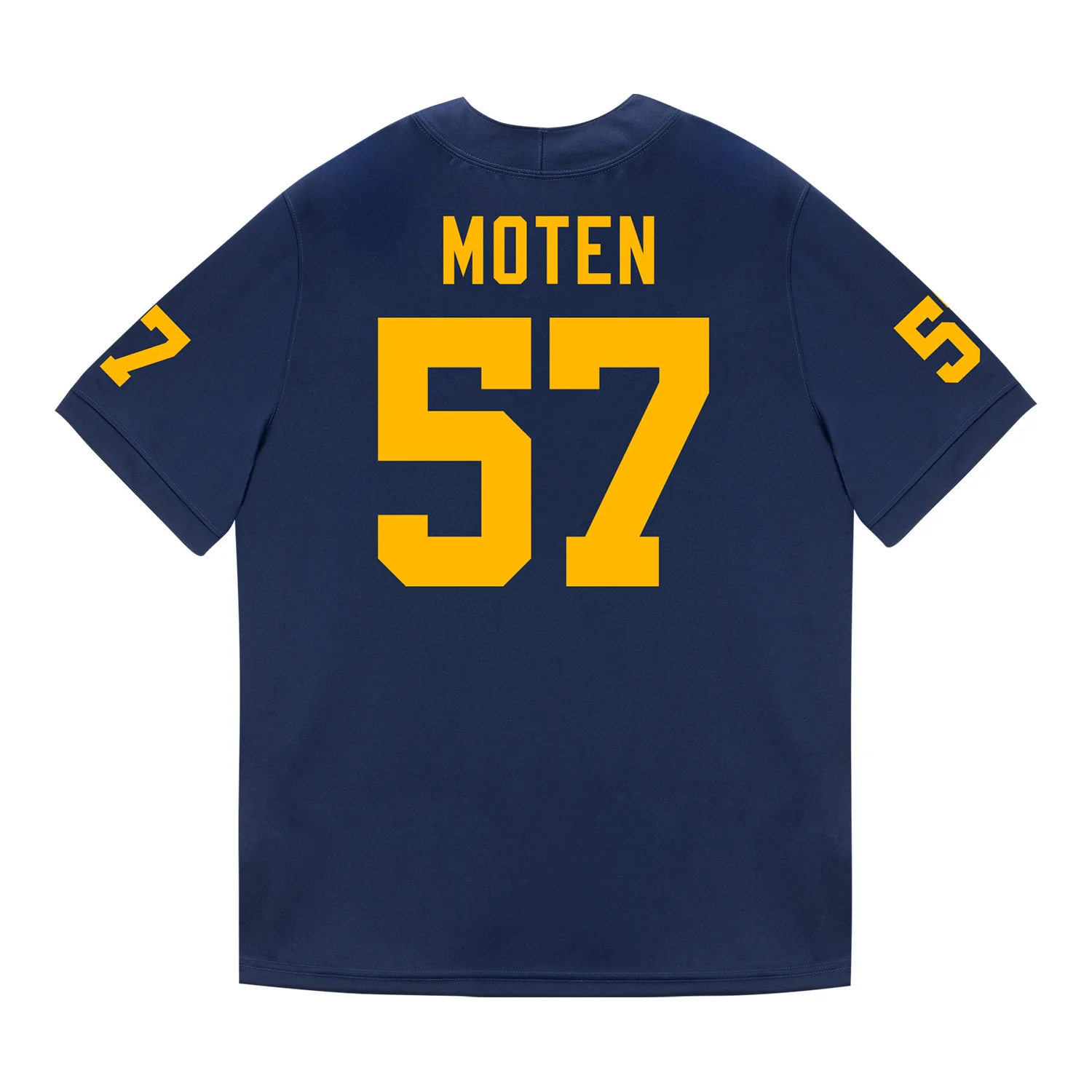 Michigan Wolverines #57 Travis Moten Student Athlete Blue Football Jersey