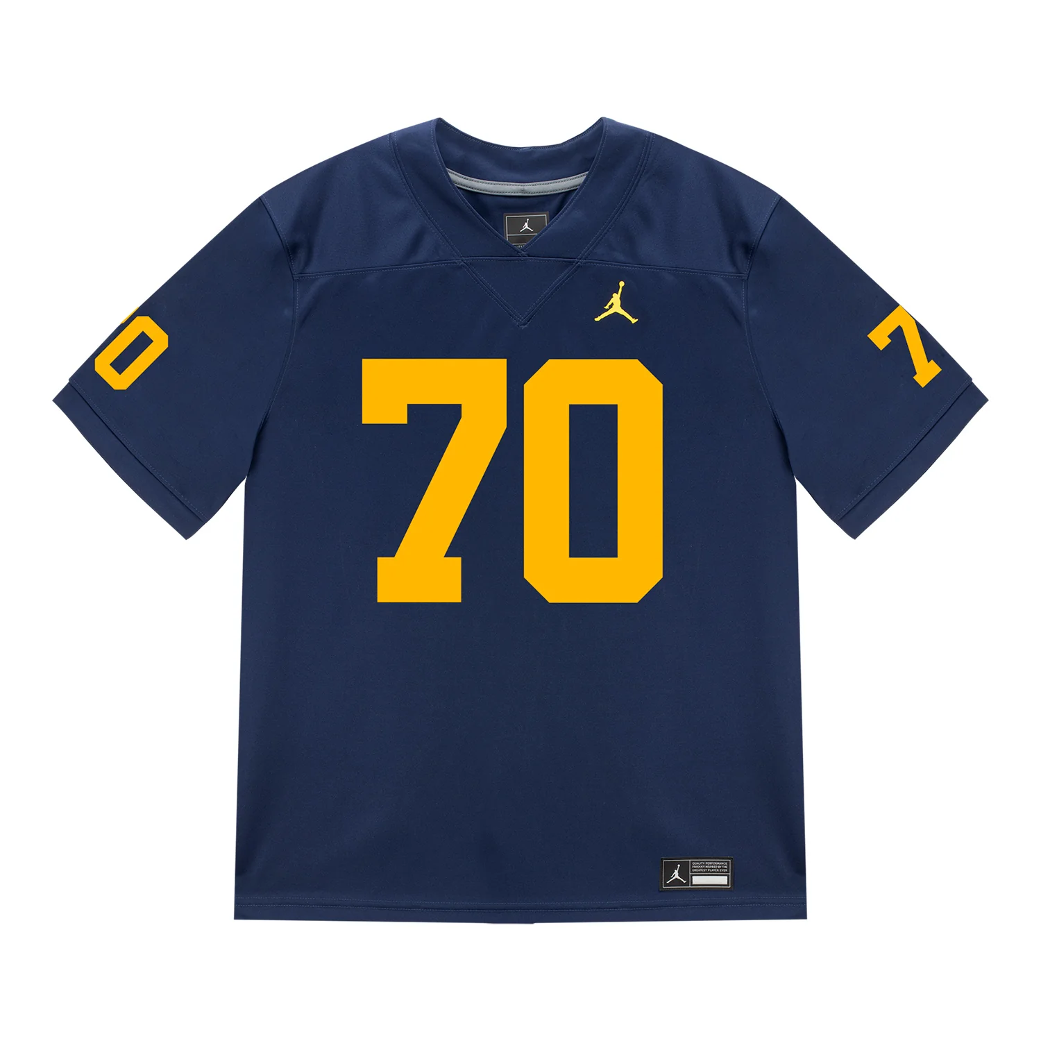 Michigan Wolverines #70 Brady Norton Student Athlete Blue Football Jersey - Image 2