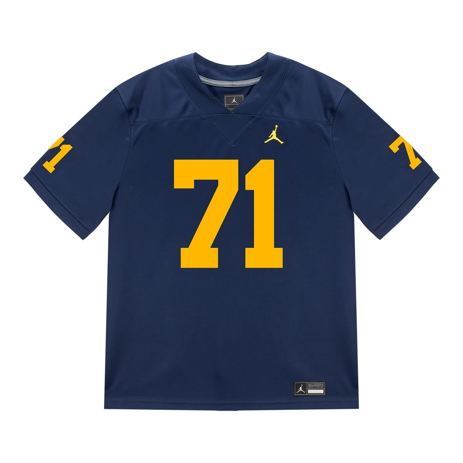 Michigan Wolverines #71 Evan Link Student Athlete Blue Football Jersey - Image 2