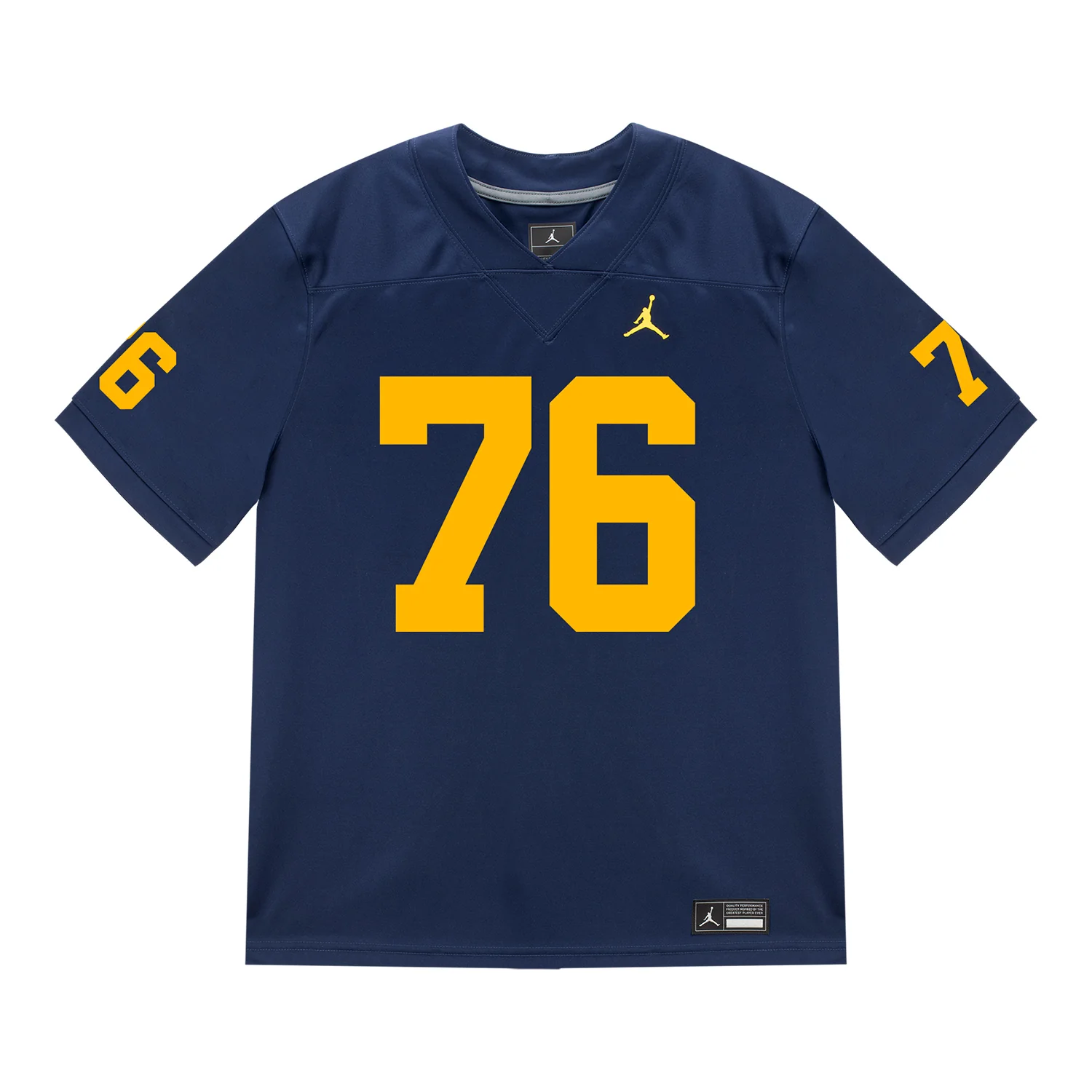 Michigan Wolverines #76 Manuel Beigel Student Athlete Blue Football Jersey - Image 2