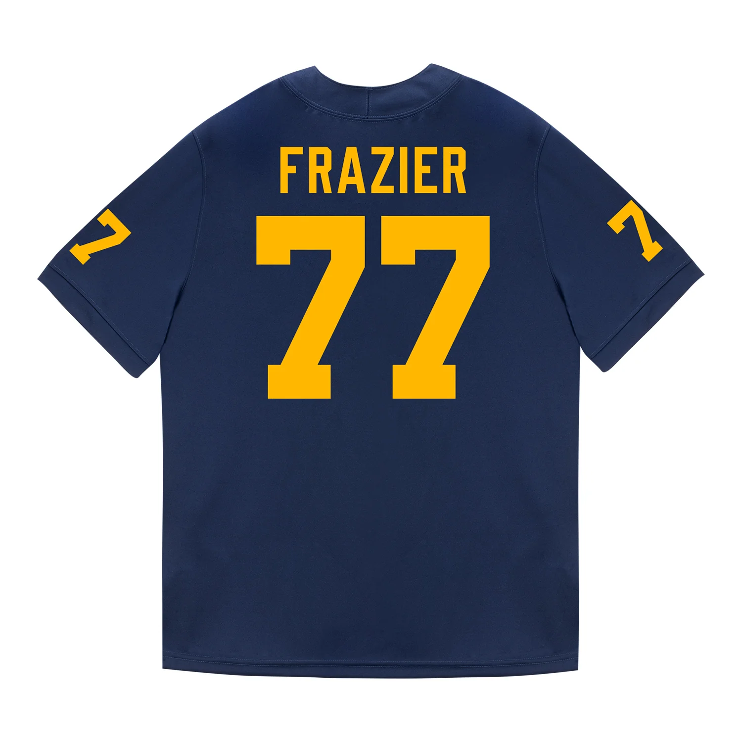 Michigan Wolverines #77 Blake Frazier Student Athlete Blue Football Jersey
