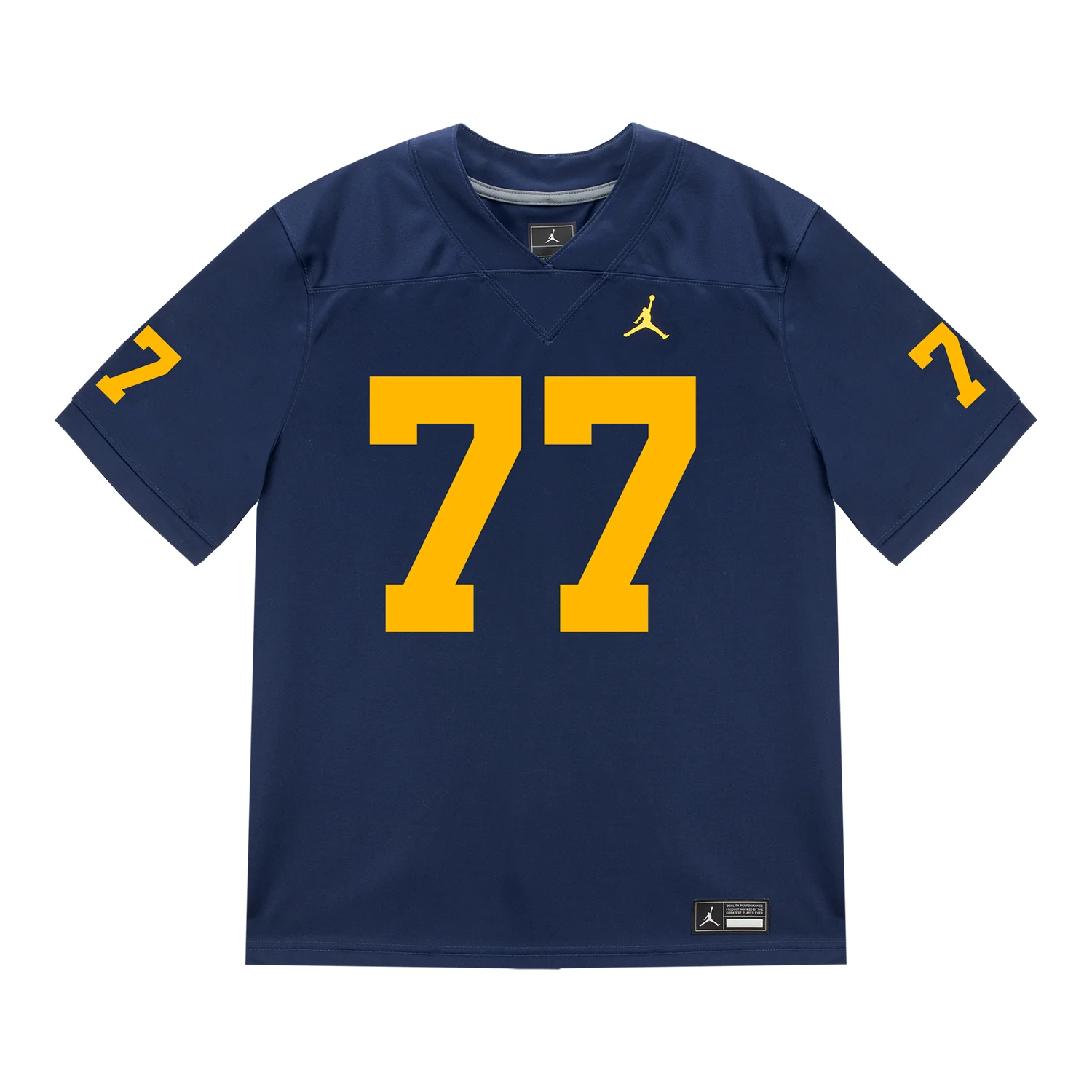 Michigan Wolverines #77 Blake Frazier Student Athlete Blue Football Jersey - Image 2