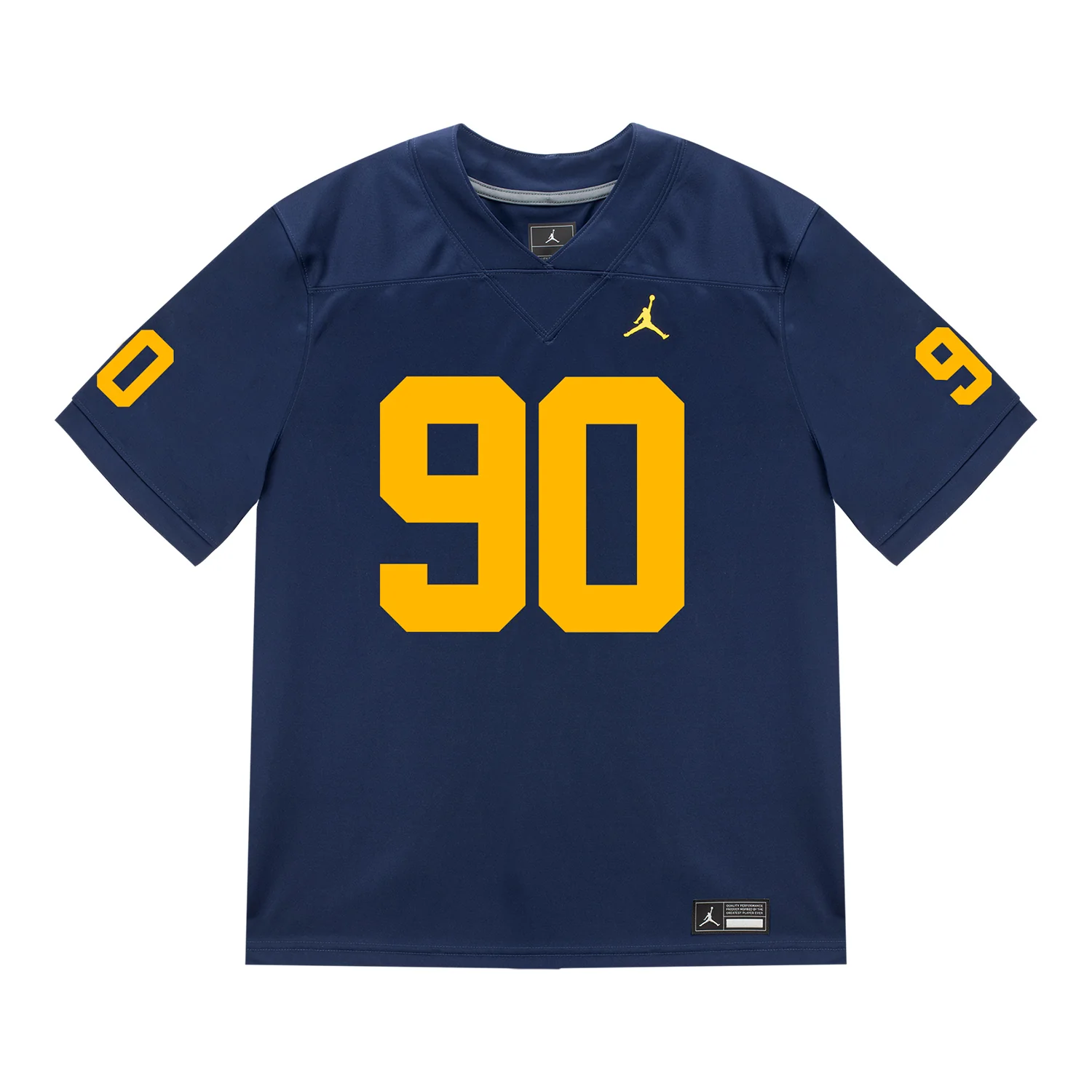 Michigan Wolverines #90 Hudson Hollenbeck Student Athlete Blue Football Jersey - Image 2
