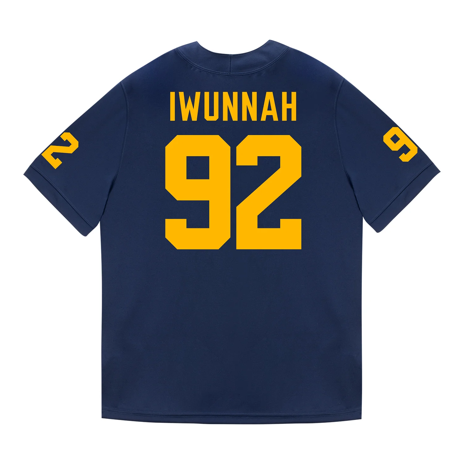 Michigan Wolverines #92 Ike Iwunnah Student Athlete Blue Football Jersey