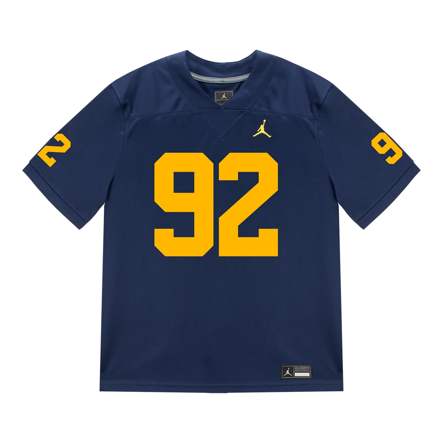 Michigan Wolverines #92 Ike Iwunnah Student Athlete Blue Football Jersey - Image 2