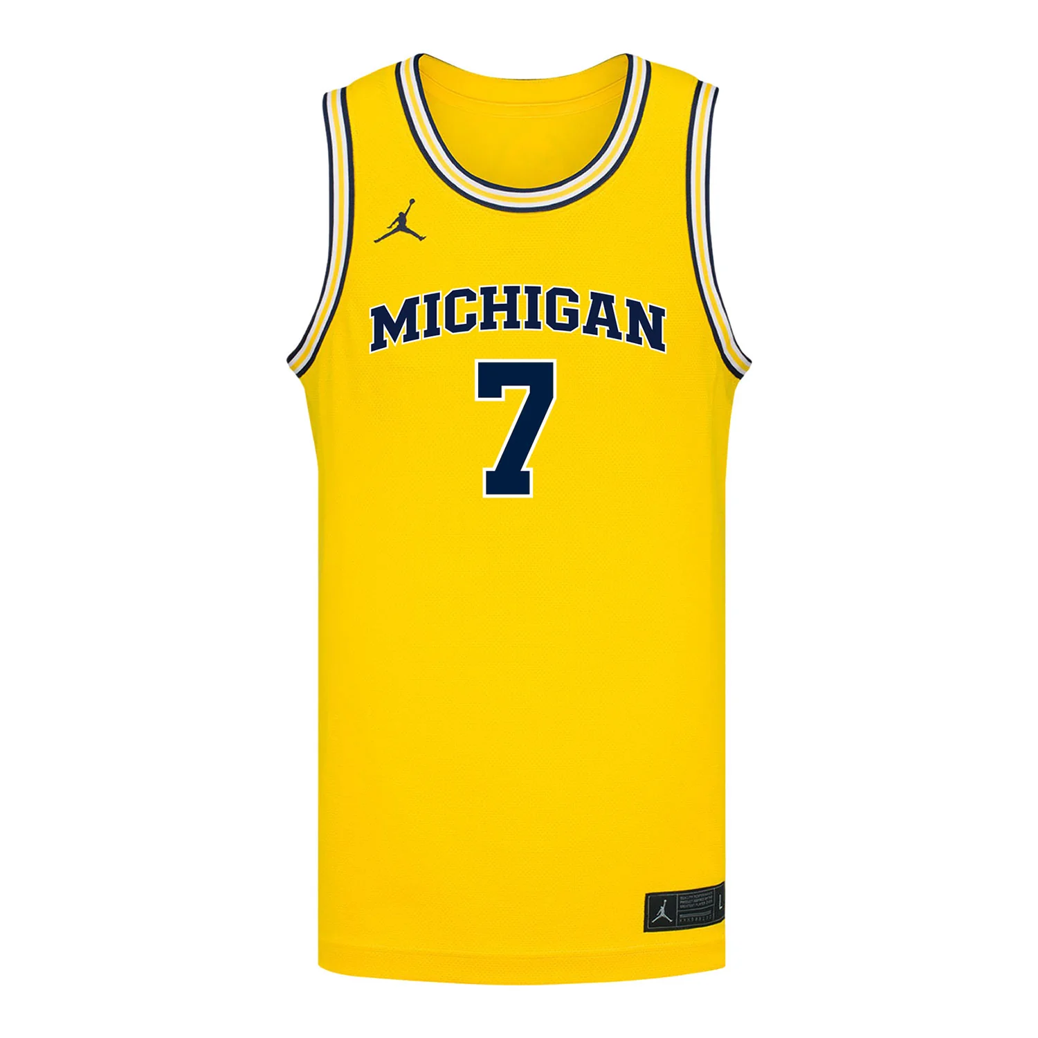 Michigan Wolverines Mens Basketball #7 Howard Eisley Jr. Maize Basketball Jersey - Image 2