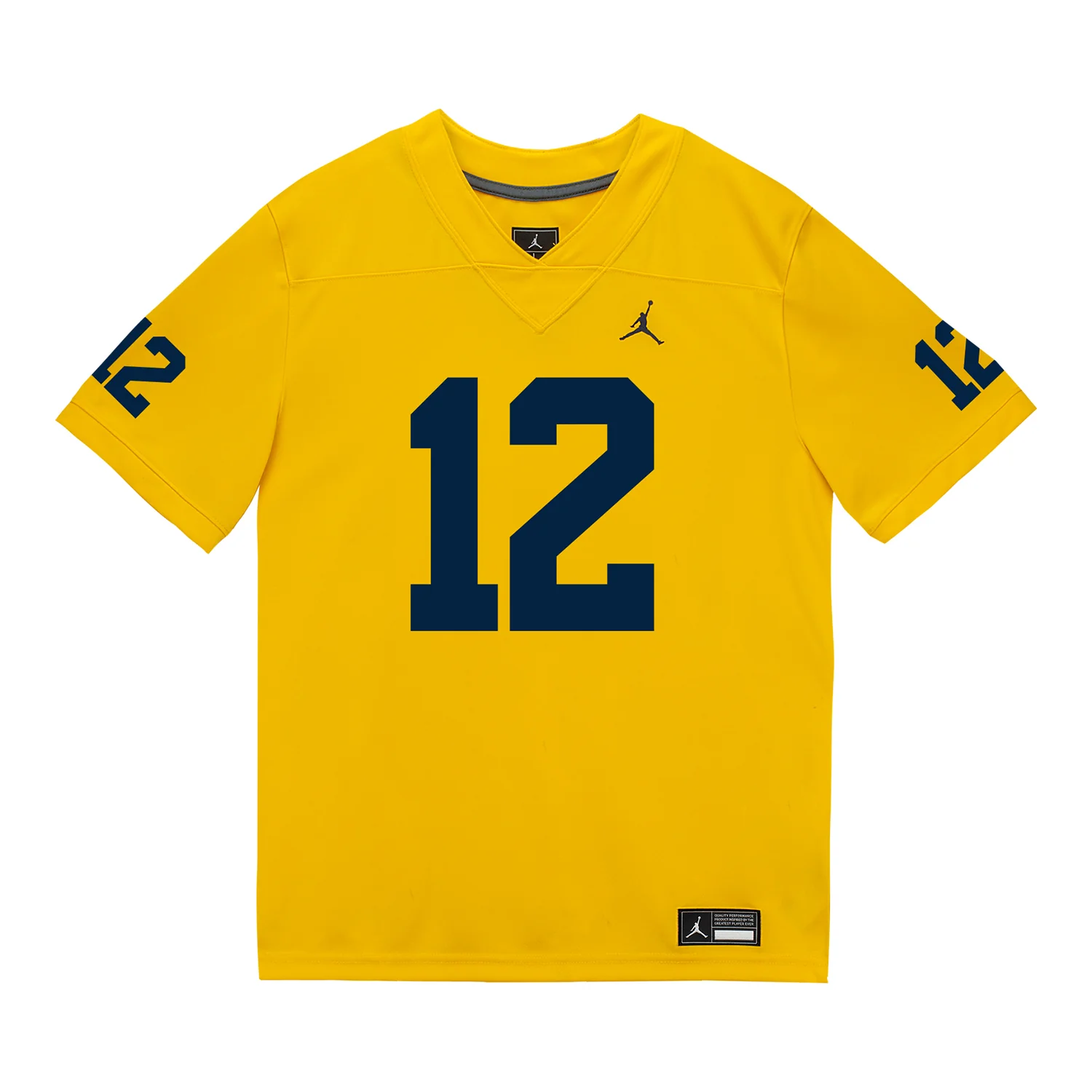 Michigan Wolverines #12 Nathaniel Owusu-Boateng Student Athlete Maize Football Jersey - Image 2