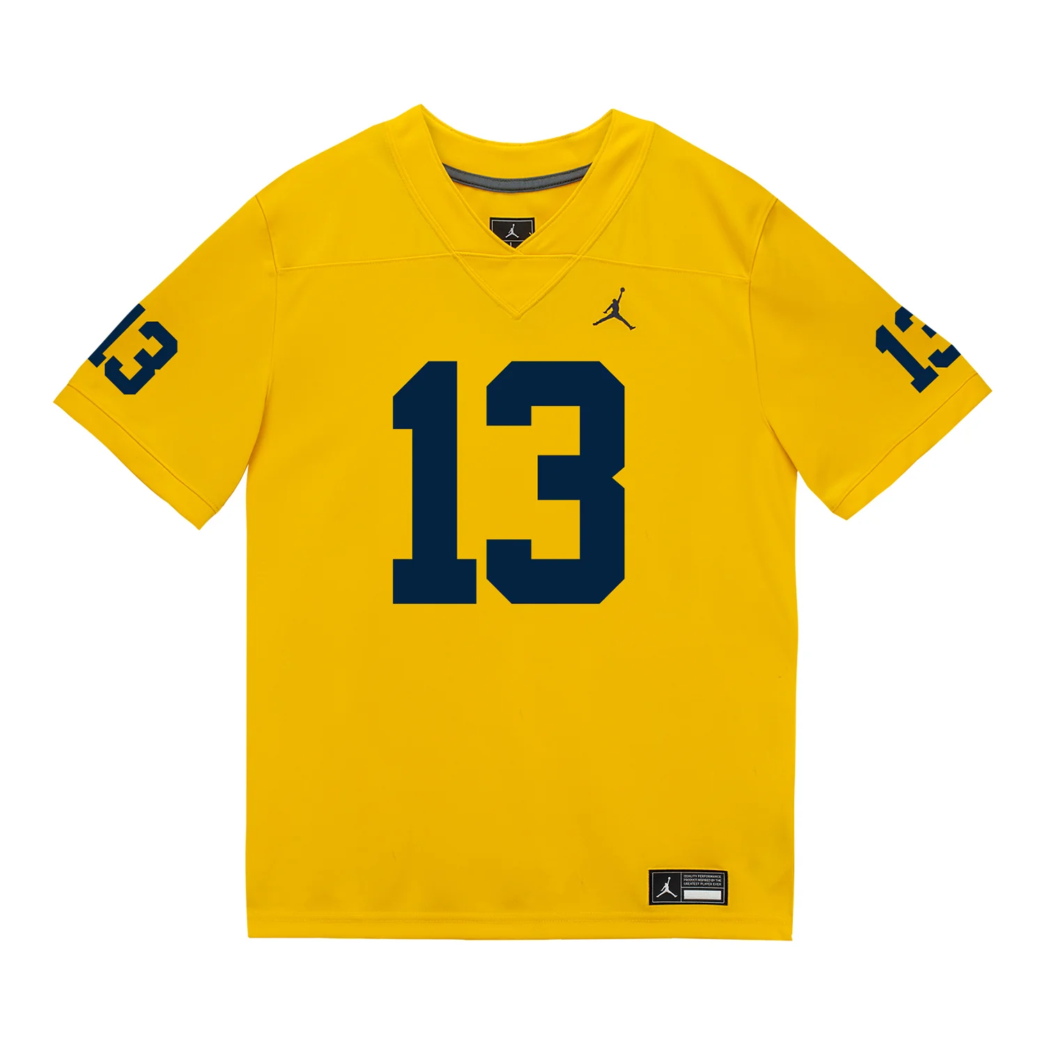 Michigan Wolverines #13 Caleb Anderson Student Athlete Maize Football Jersey - Image 2