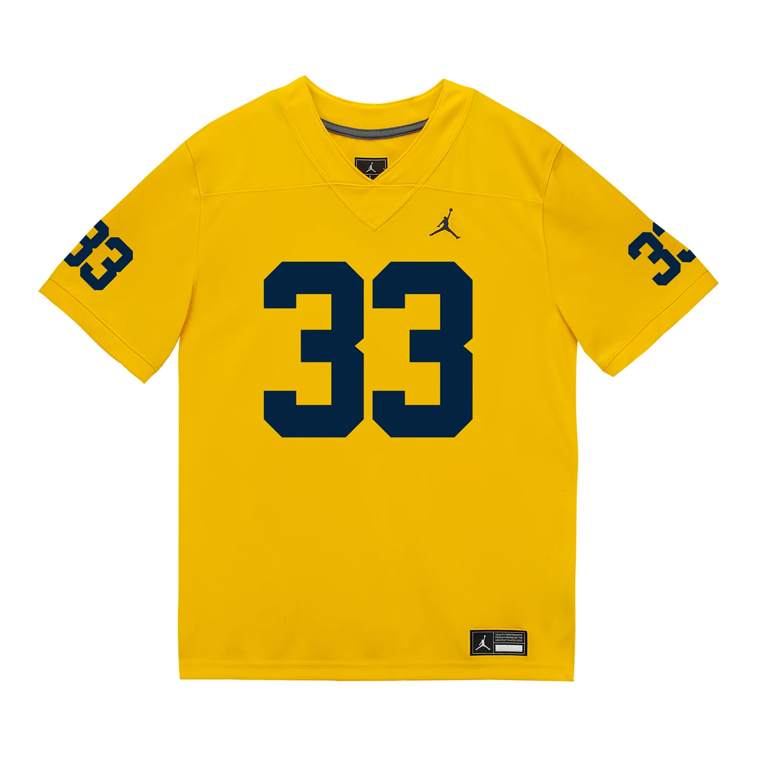Michigan Wolverines #33 Dominic Nichols Student Athlete Maize Football Jersey - Image 2